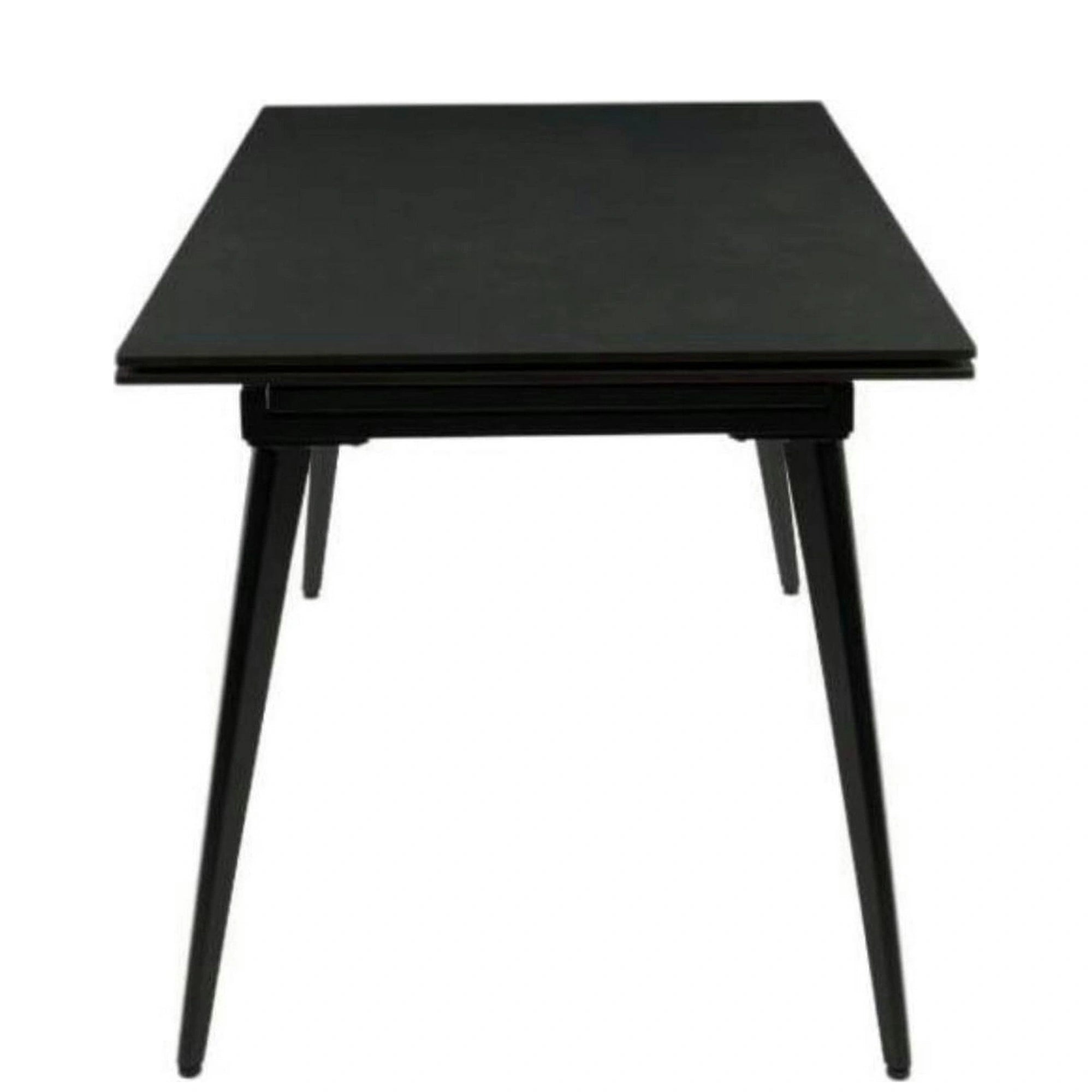 Masa extensibila REEF, negru, ceramica/metal, 120/180x80x76 cm
