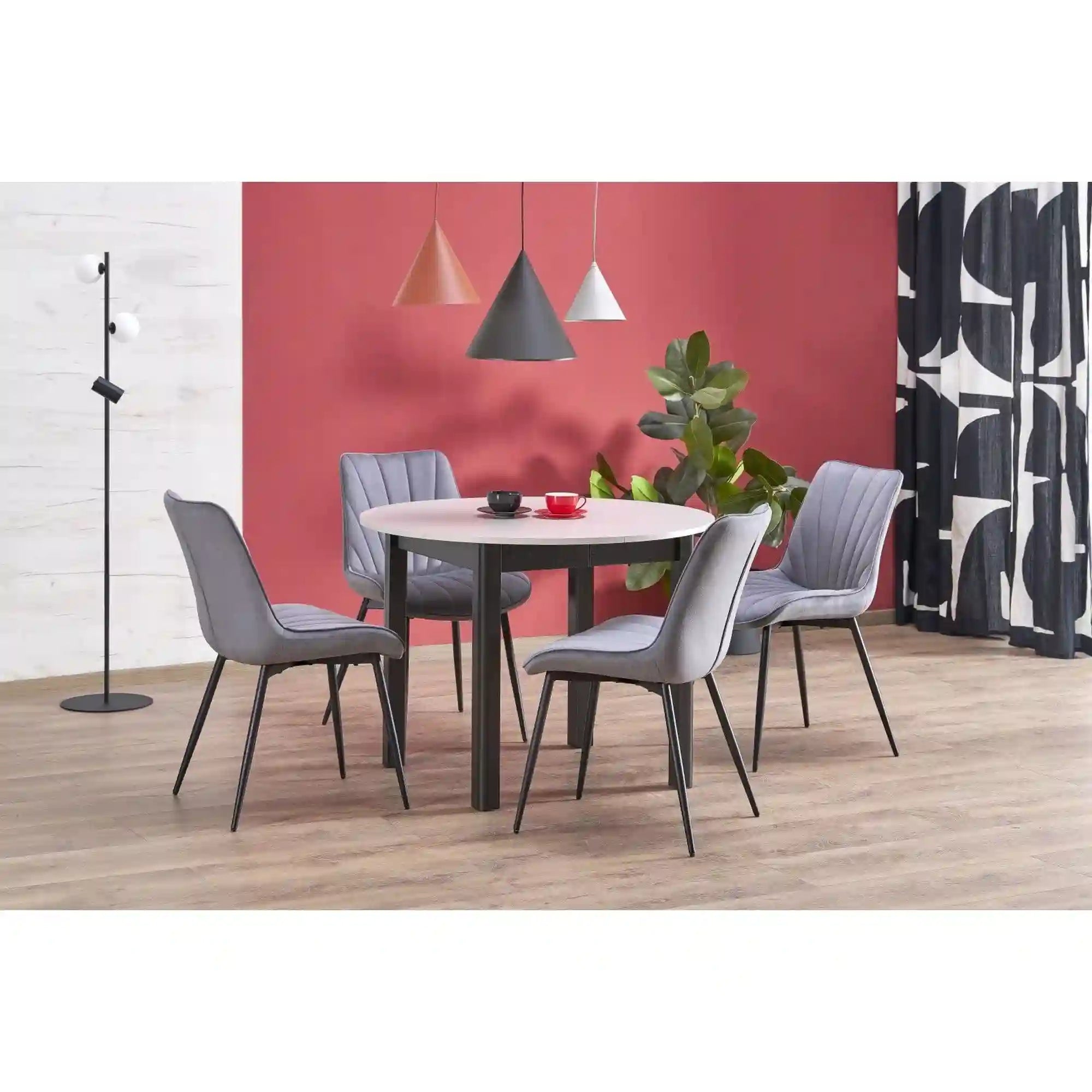 Masa extensibila RINGO, casmir/negru, PAL furniruit, 102/142x102x76 cm