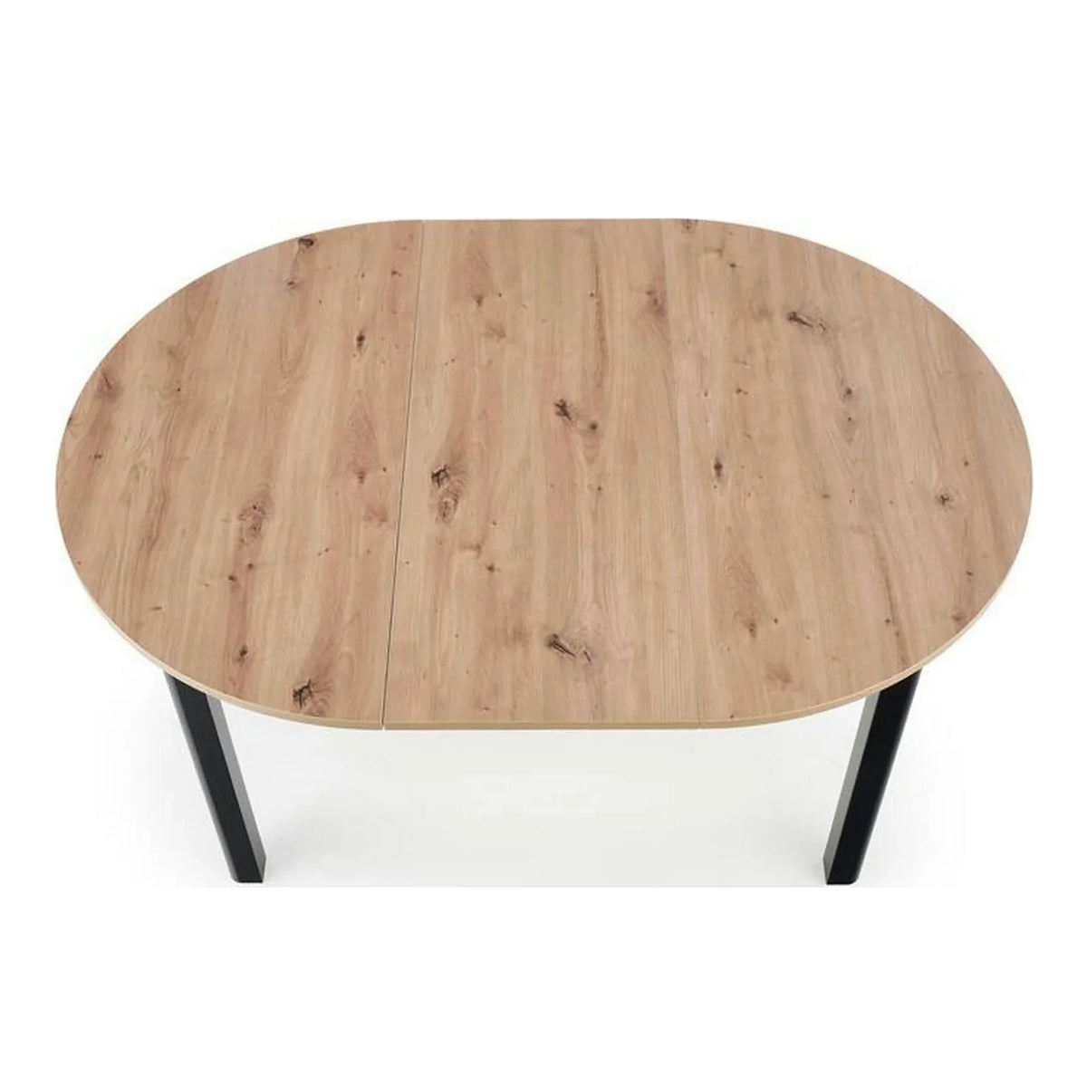 Masa extensibila RINGO, stejar/negru, PAL laminat, 102/142x102x76 cm