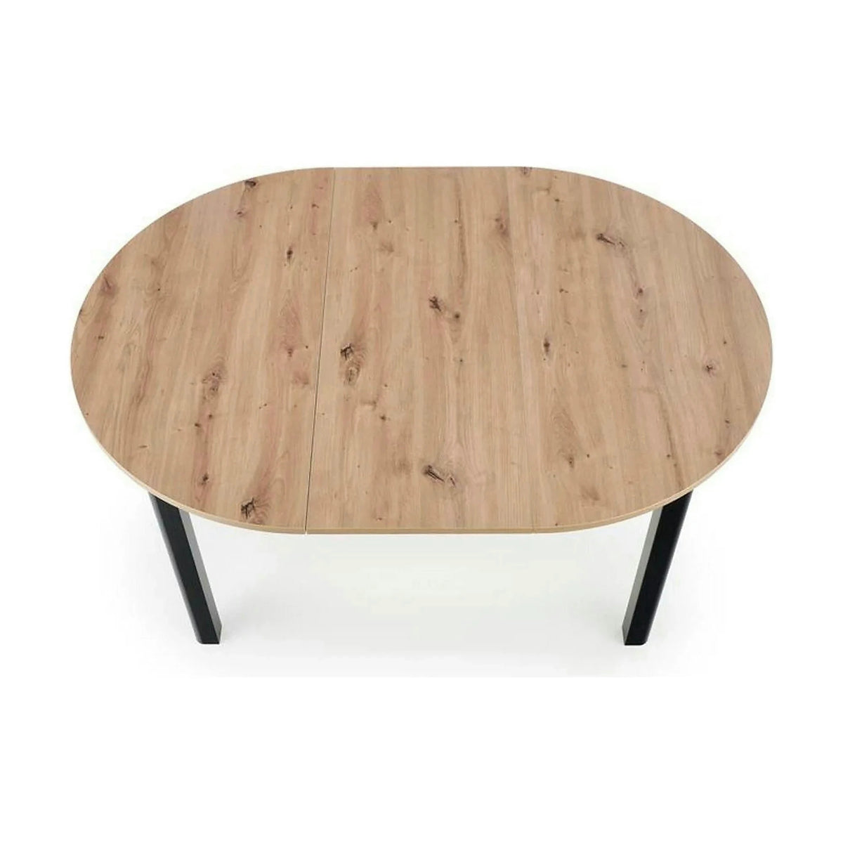 Masa extensibila RINGO, stejar/negru, PAL laminat, 102/142x102x76 cm