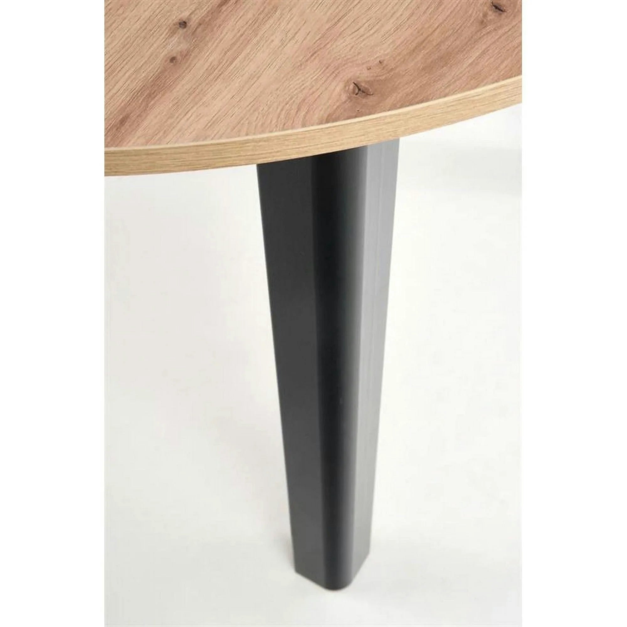 Masa extensibila RINGO, stejar/negru, PAL laminat, 102/142x102x76 cm