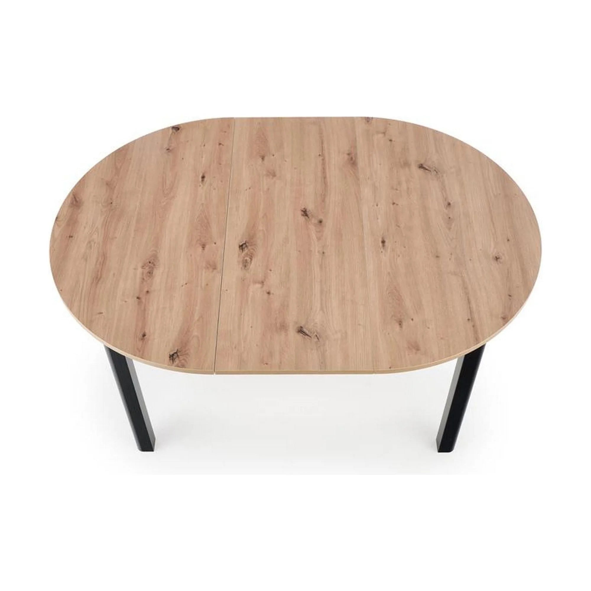 Masa extensibila RINGO, stejar/negru, PAL laminat, 102/142x102x76 cm