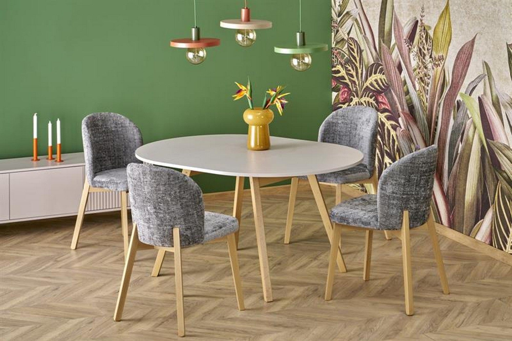 Masa extensibila RUBEN, casmir/stejar, PAL, 102/142x102x73 cm