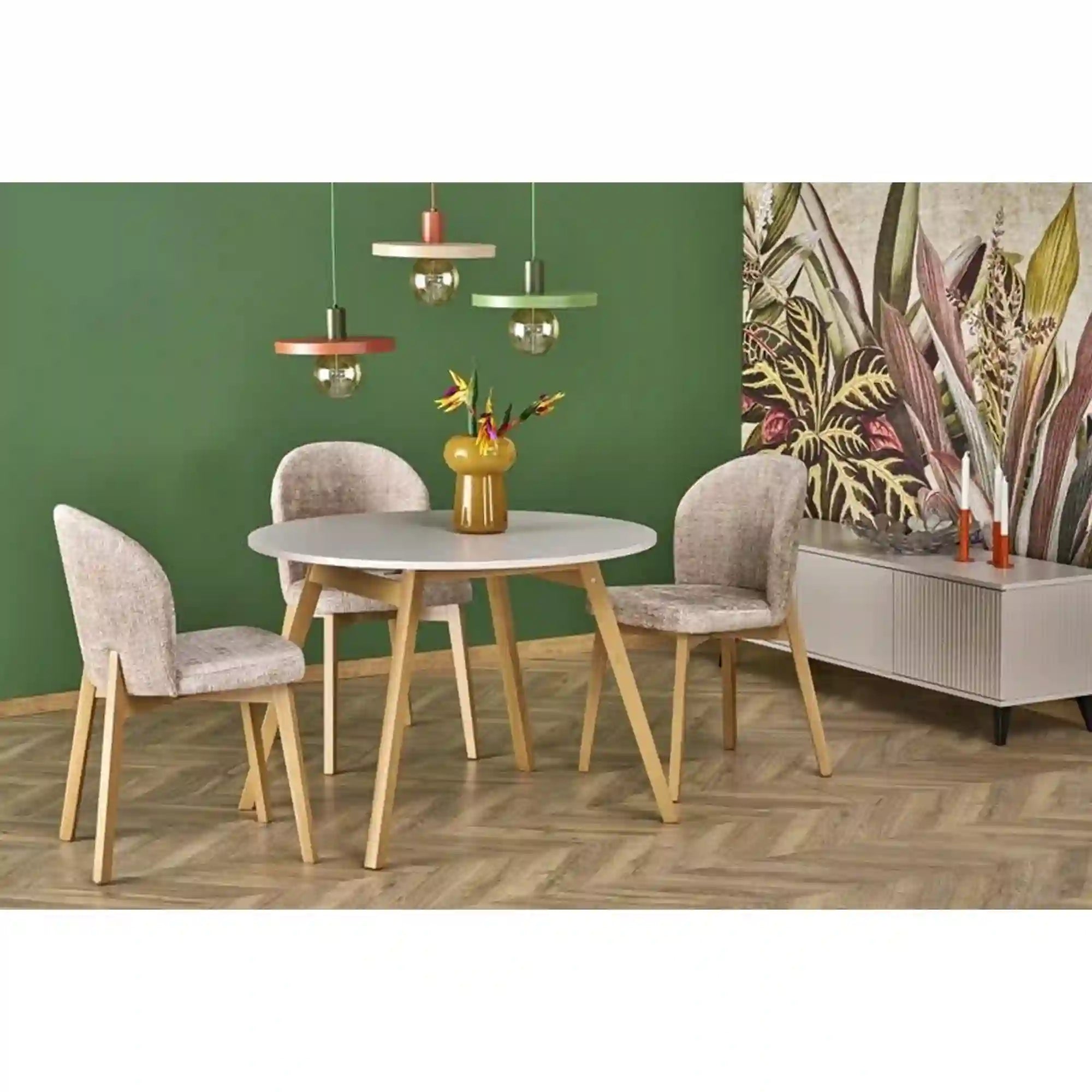 Masa extensibila RUBEN, casmir/stejar, PAL, 102/142x102x73 cm