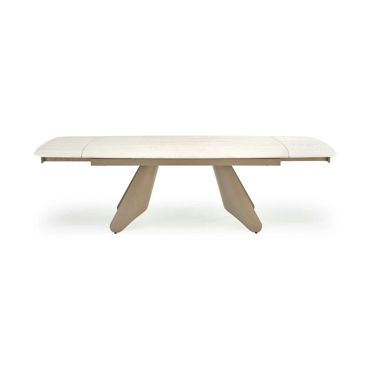 Masa extensibila SALIX, travertin/casmir, piatra sinterizata/otel, 180/260x90x76 cm