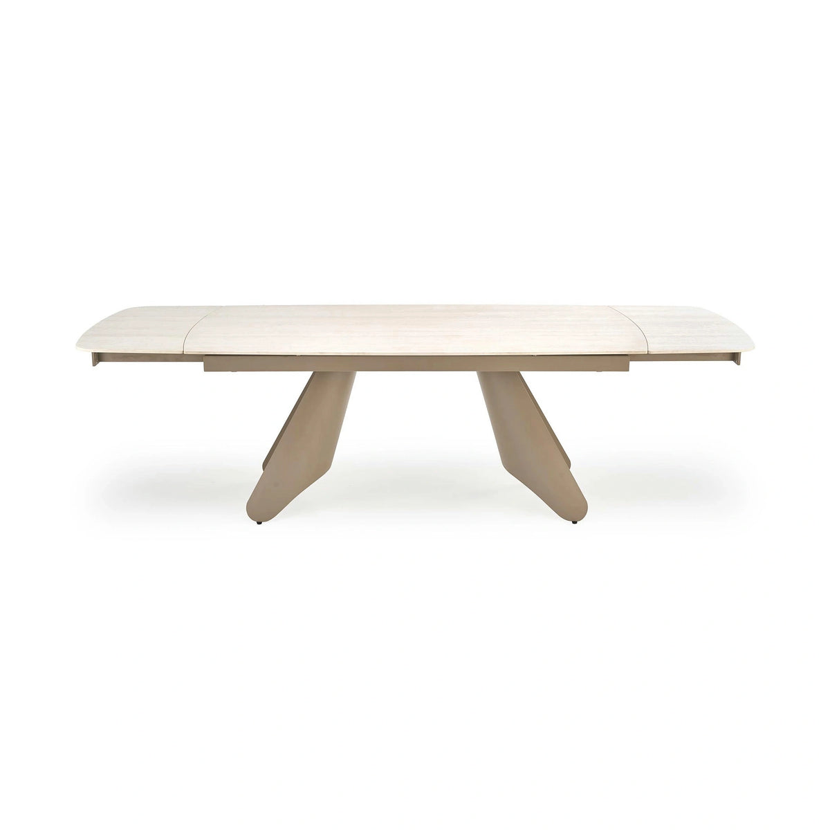 Masa extensibila SALIX, travertin/casmir, piatra sinterizata/otel, 180/260x90x76 cm