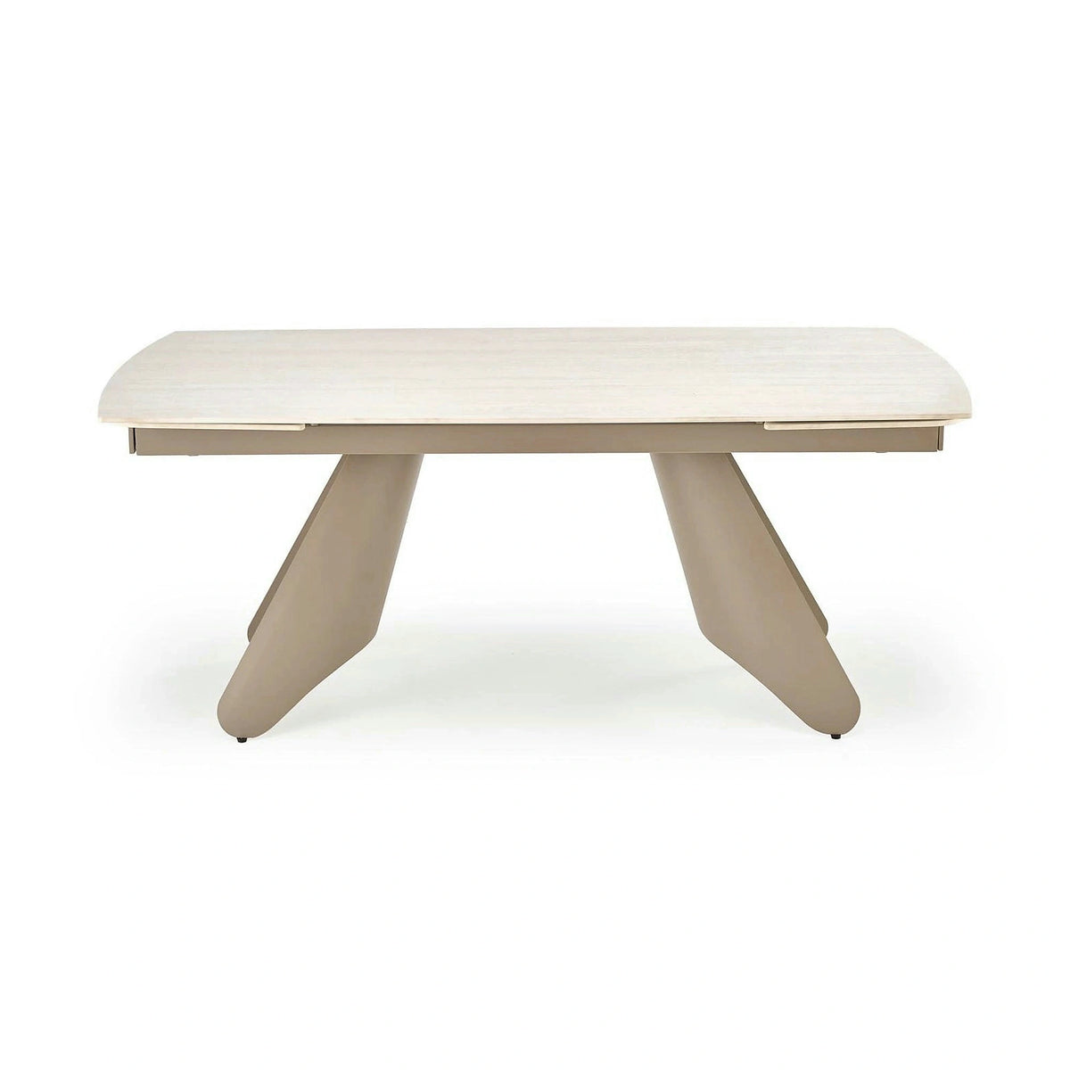 Masa extensibila SALIX, travertin/casmir, piatra sinterizata/otel, 180/260x90x76 cm