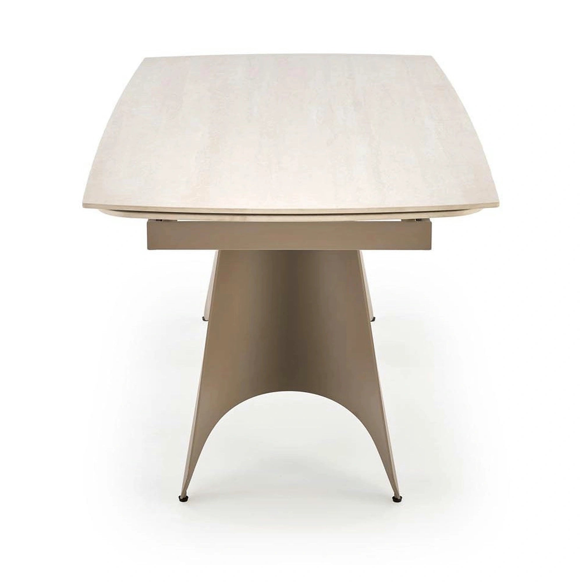 Masa extensibila SALIX, travertin/casmir, piatra sinterizata/otel, 180/260x90x76 cm