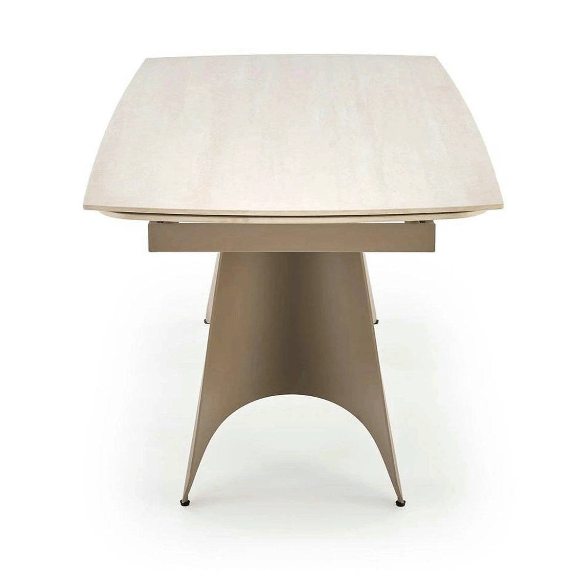 Masa extensibila SALIX, travertin/casmir, piatra sinterizata/otel, 180/260x90x76 cm
