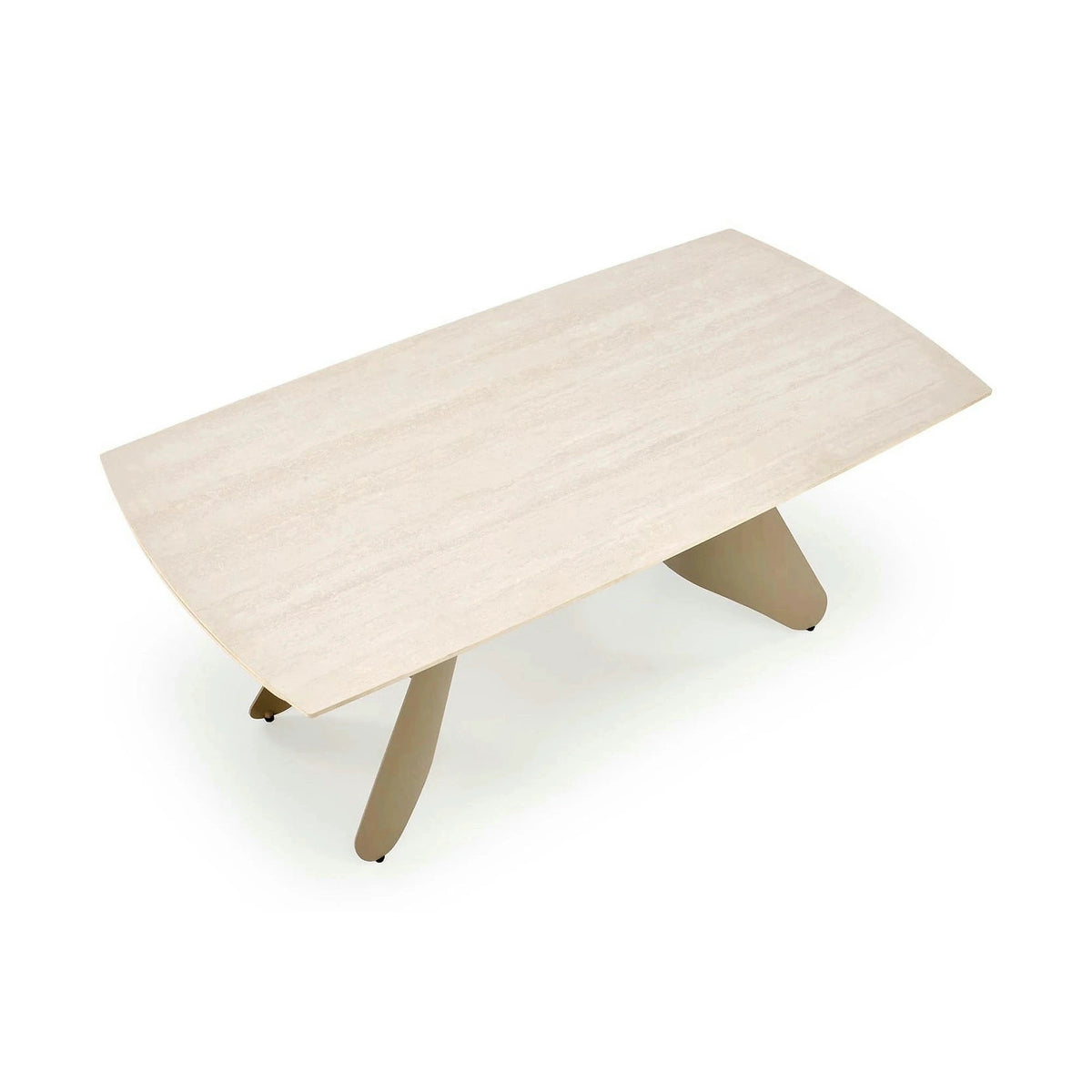 Masa extensibila SALIX, travertin/casmir, piatra sinterizata/otel, 180/260x90x76 cm