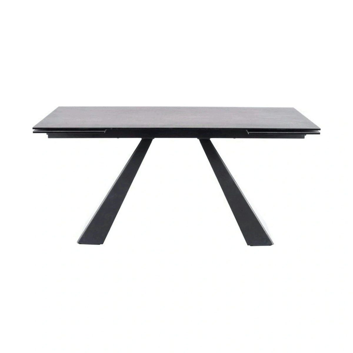 Masa extensibila SALVADORE CERAMIC II, gri/negru mat, sticla securizata/ceramica, 120/180x80x76 cm