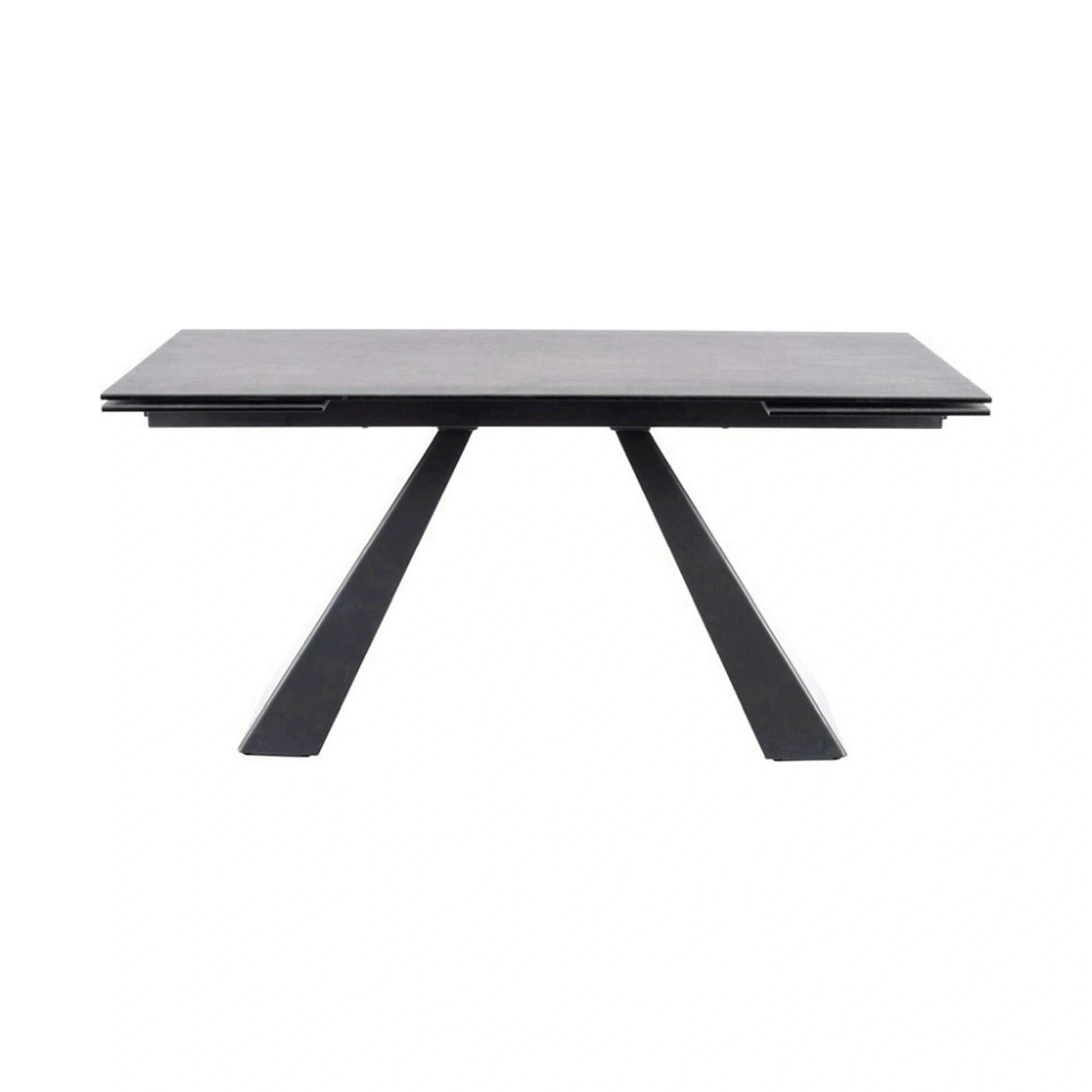 Masa extensibila SALVADORE CERAMIC II, gri/negru mat, sticla securizata/ceramica, 120/180x80x76 cm