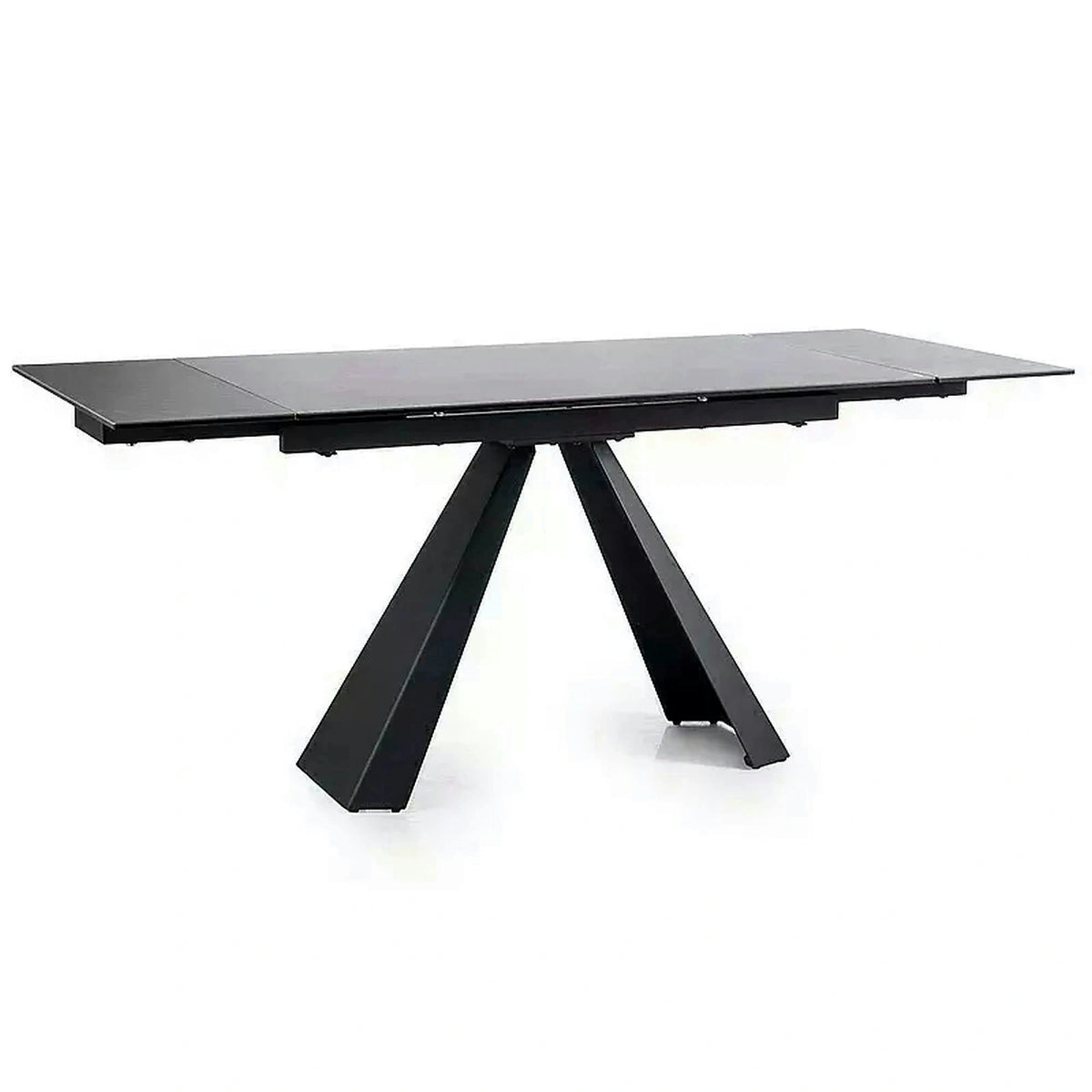 Masa extensibila SALVADORE CERAMIC II, gri/negru mat, sticla securizata/ceramica, 120/180x80x76 cm