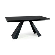 Masa extensibila SALVADORE CERAMIC, negru mat cu efect de marmura, sticla securizata/ceramica, 160/240x90x76 cm