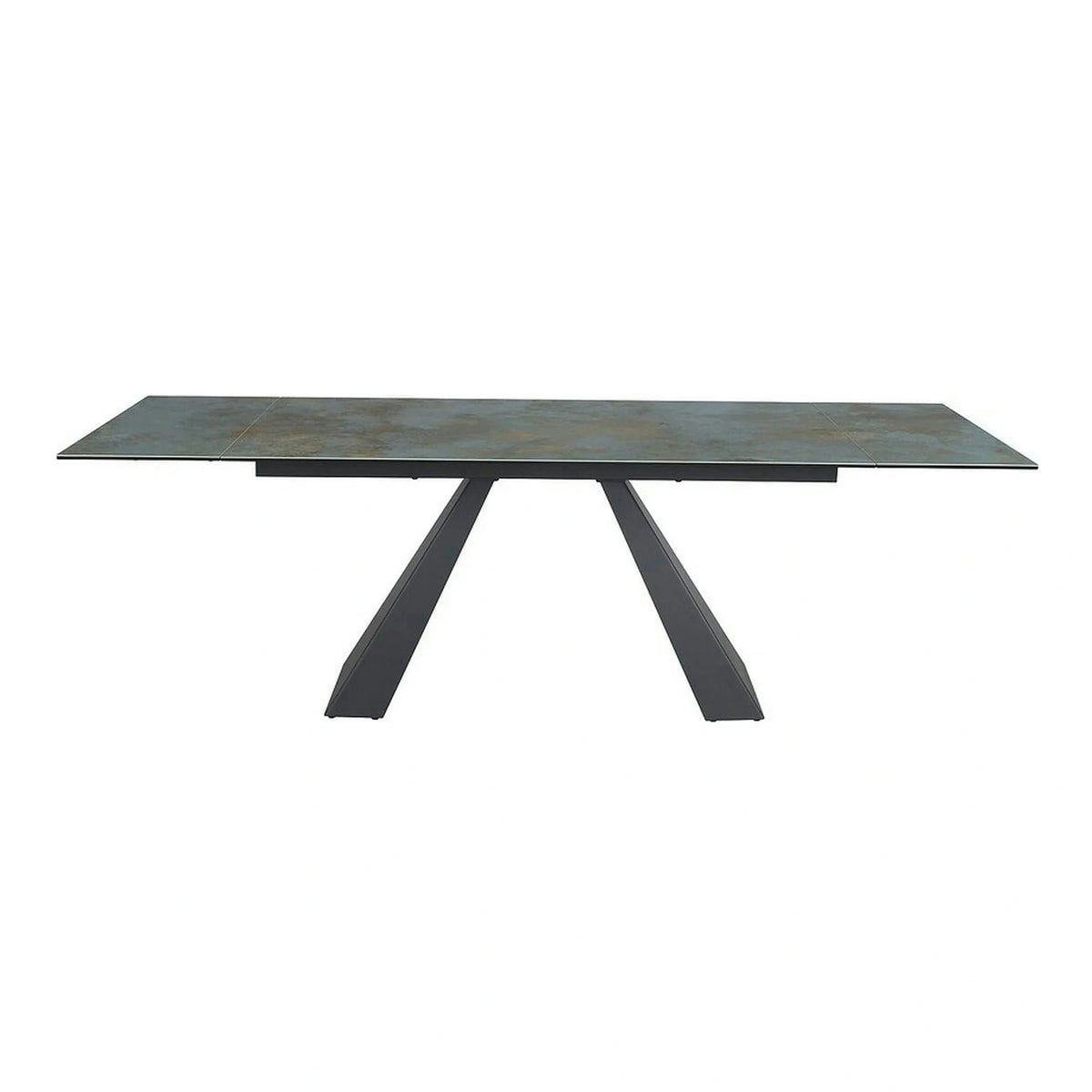 Masa extensibila SALVADORE CERAMIC, turcoaz/negru mat, sticla securizata/ceramica, 160-240x90x76 cm
