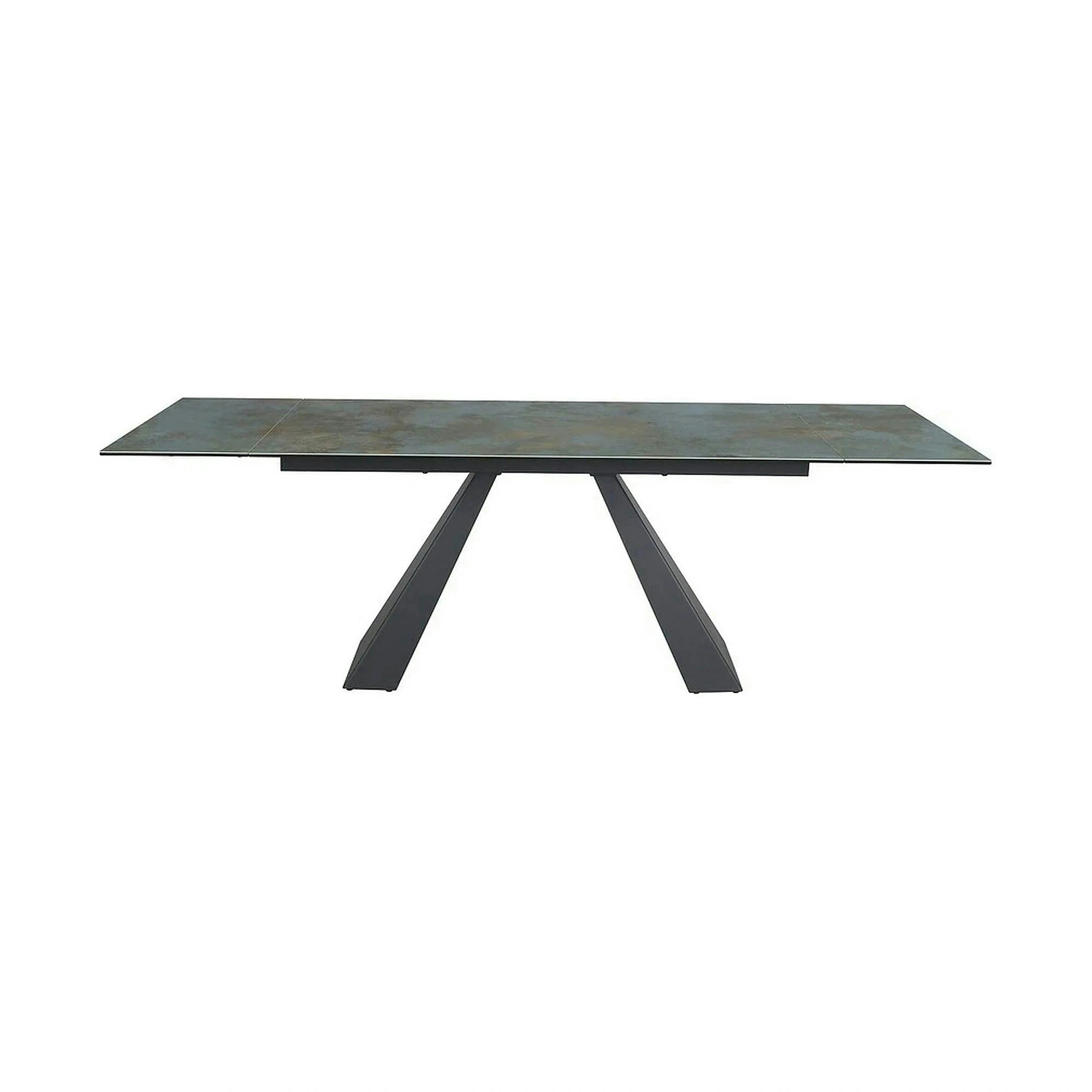 Masa extensibila SALVADORE CERAMIC, turcoaz/negru mat, sticla securizata/ceramica, 160-240x90x76 cm