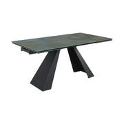 Masa extensibila SALVADORE CERAMIC, turcoaz/negru mat, sticla securizata/ceramica, 160-240x90x76 cm