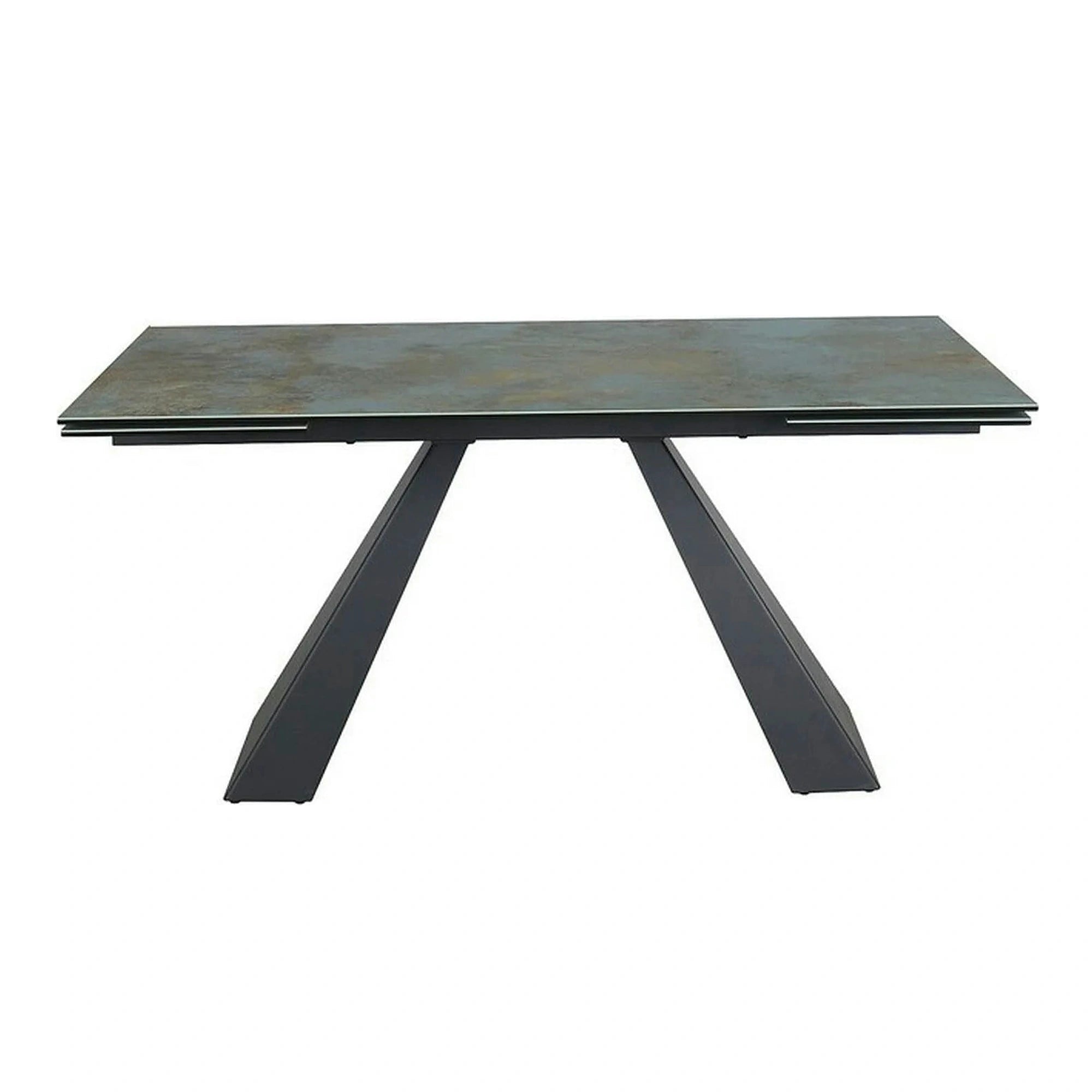 Masa extensibila SALVADORE CERAMIC, turcoaz/negru mat, sticla securizata/ceramica, 160-240x90x76 cm
