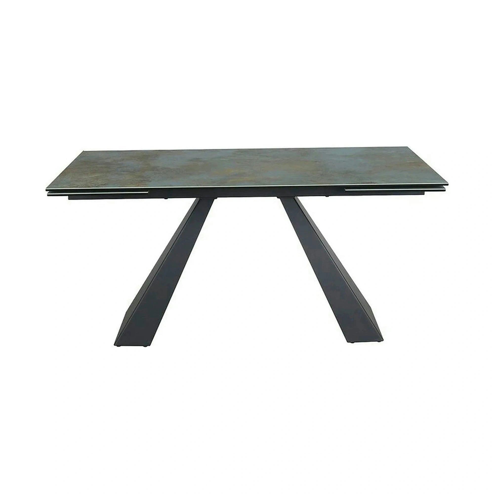 Masa extensibila SALVADORE CERAMIC, turcoaz/negru mat, sticla securizata/ceramica, 160-240x90x76 cm
