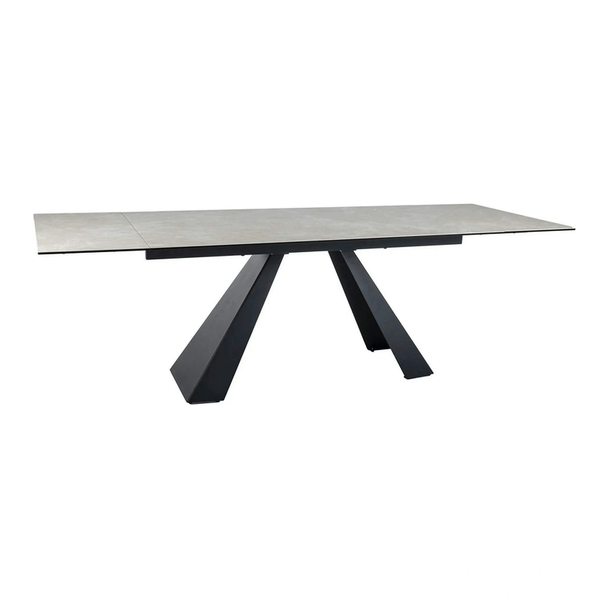 Masa extensibila SALVADORE, crem/negru, sticla/ceramica/metal, 160/240x90x77 cm