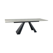 Masa extensibila SALVADORE, crem/negru, sticla/ceramica/metal, 160/240x90x77 cm