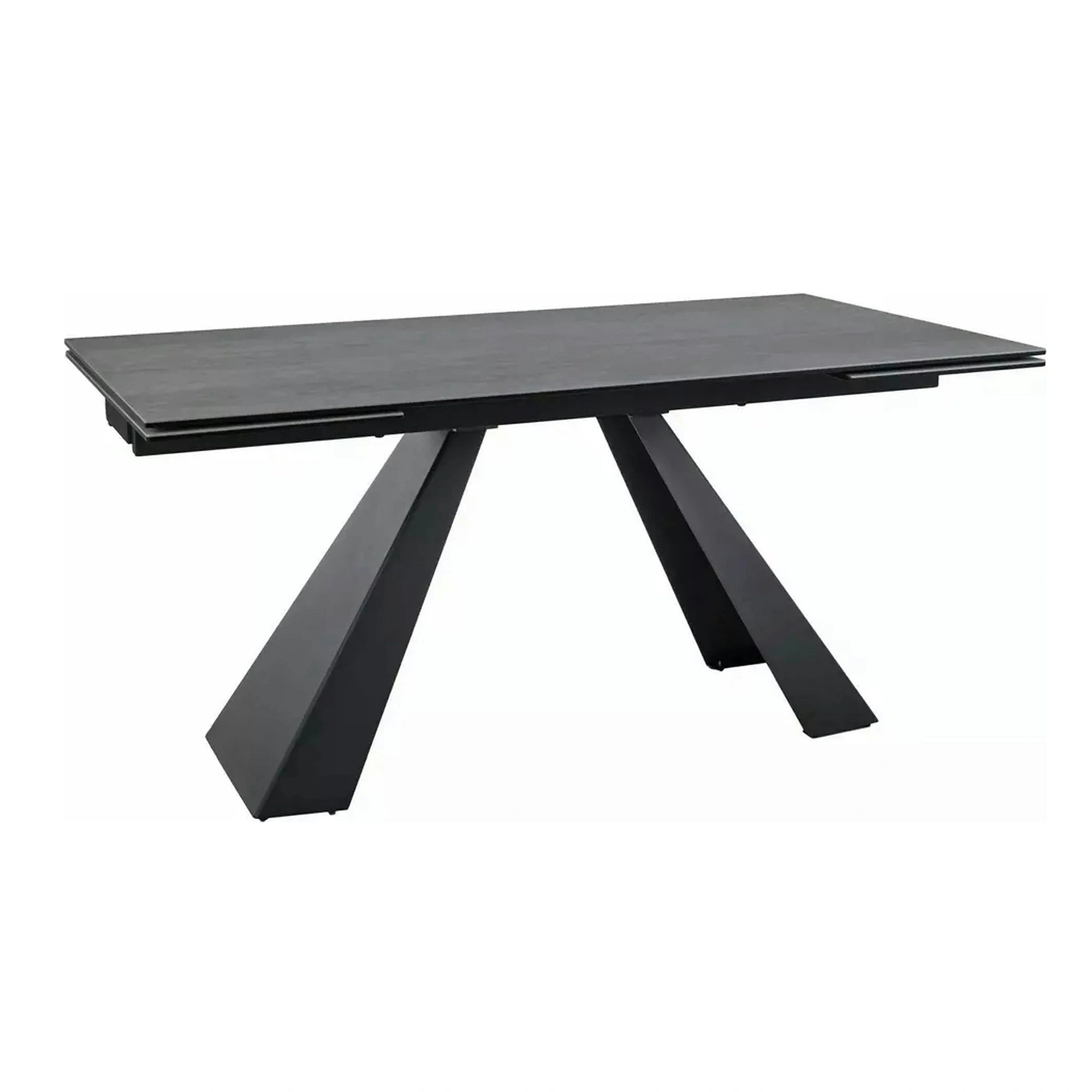 Masa extensibila SALVADORE, gri deschis/negru, sticla/ceramica/metal, 160/240x90x77 cm