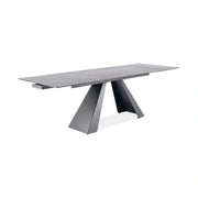 Masa extensibila SALVADORE, gri/negru, sticla securizata/ceramica/metal, 160/240x90x76 cm