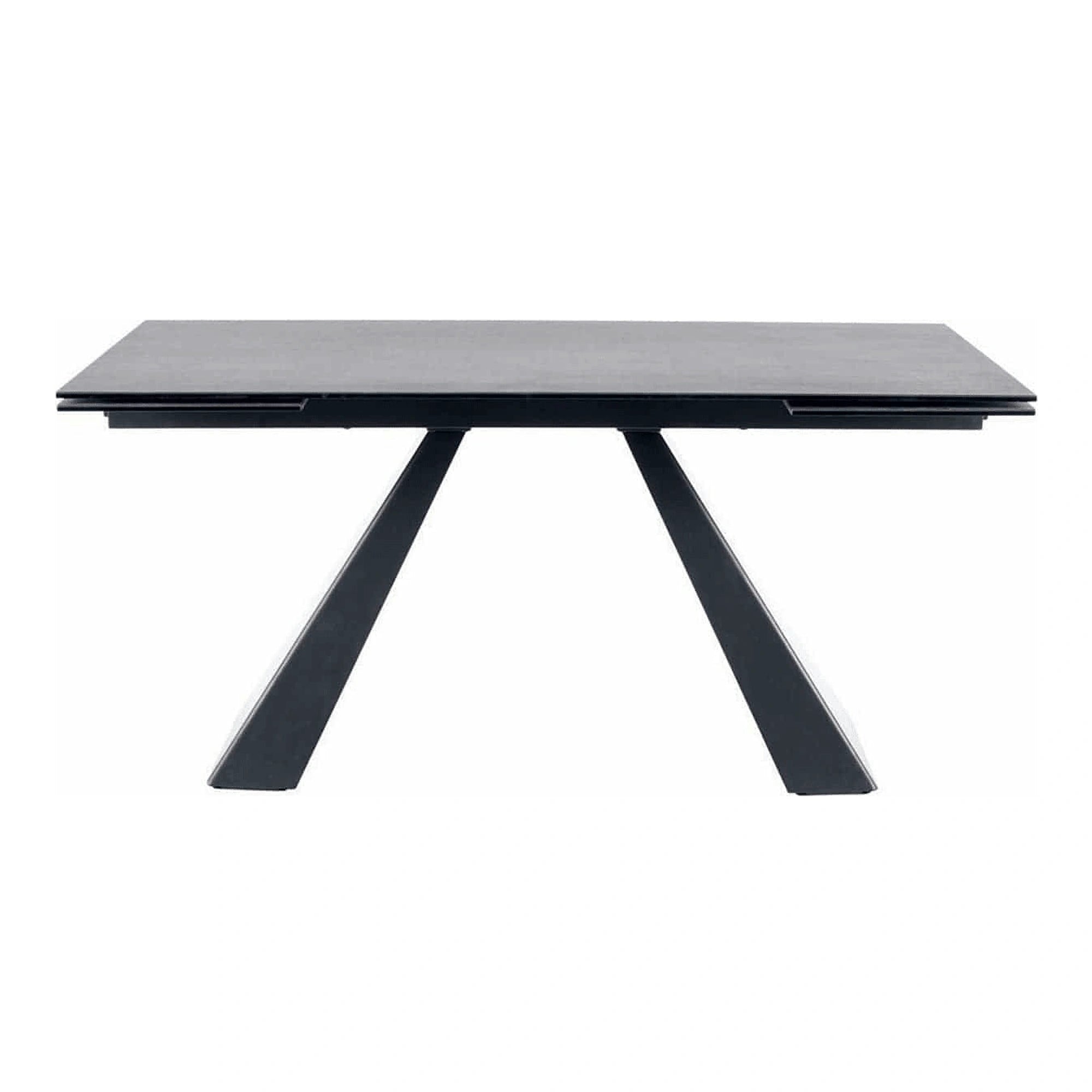 Masa extensibila SALVADORE, gri/negru, sticla securizata/ceramica/metal, 160/240x90x76 cm