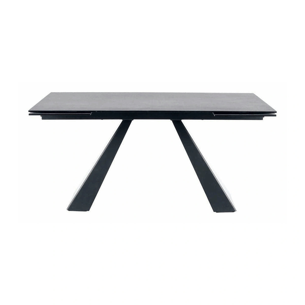 Masa extensibila SALVADORE, gri/negru, sticla securizata/ceramica/metal, 160/240x90x76 cm