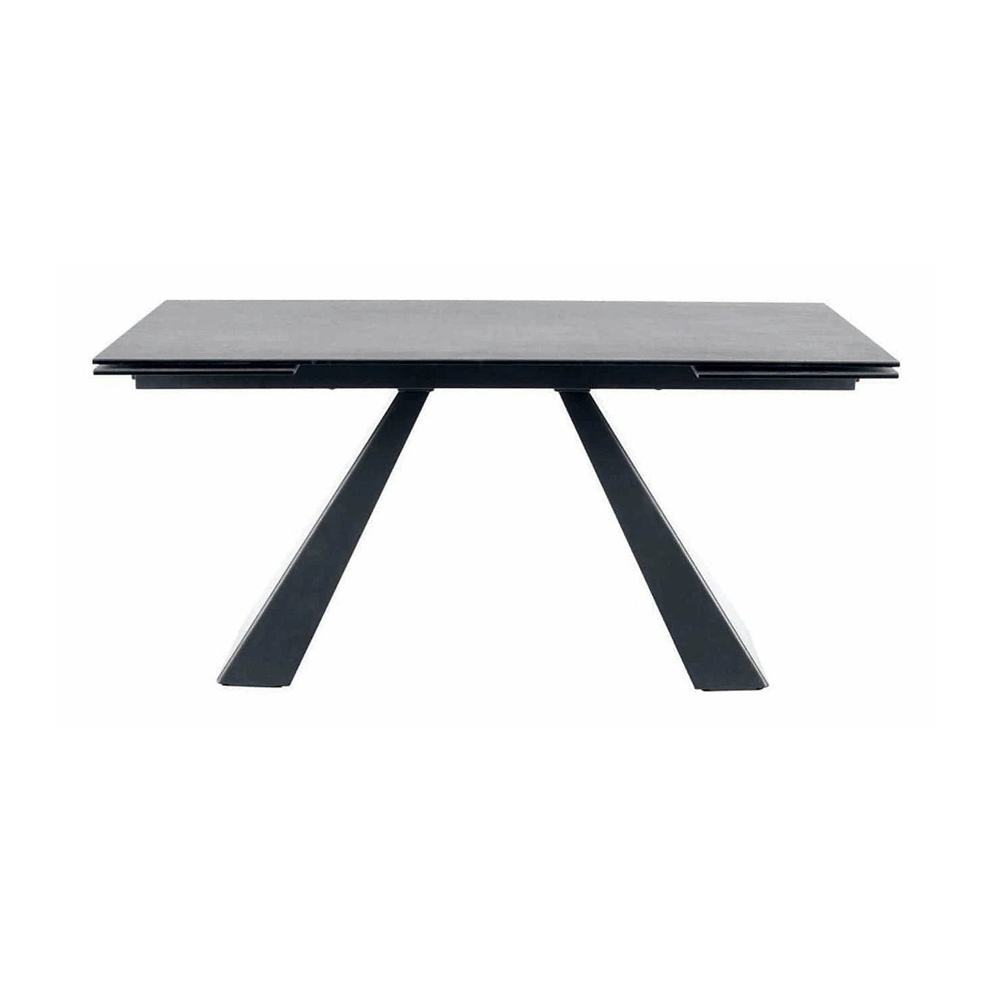 Masa extensibila SALVADORE, gri/negru, sticla securizata/ceramica/metal, 160/240x90x76 cm