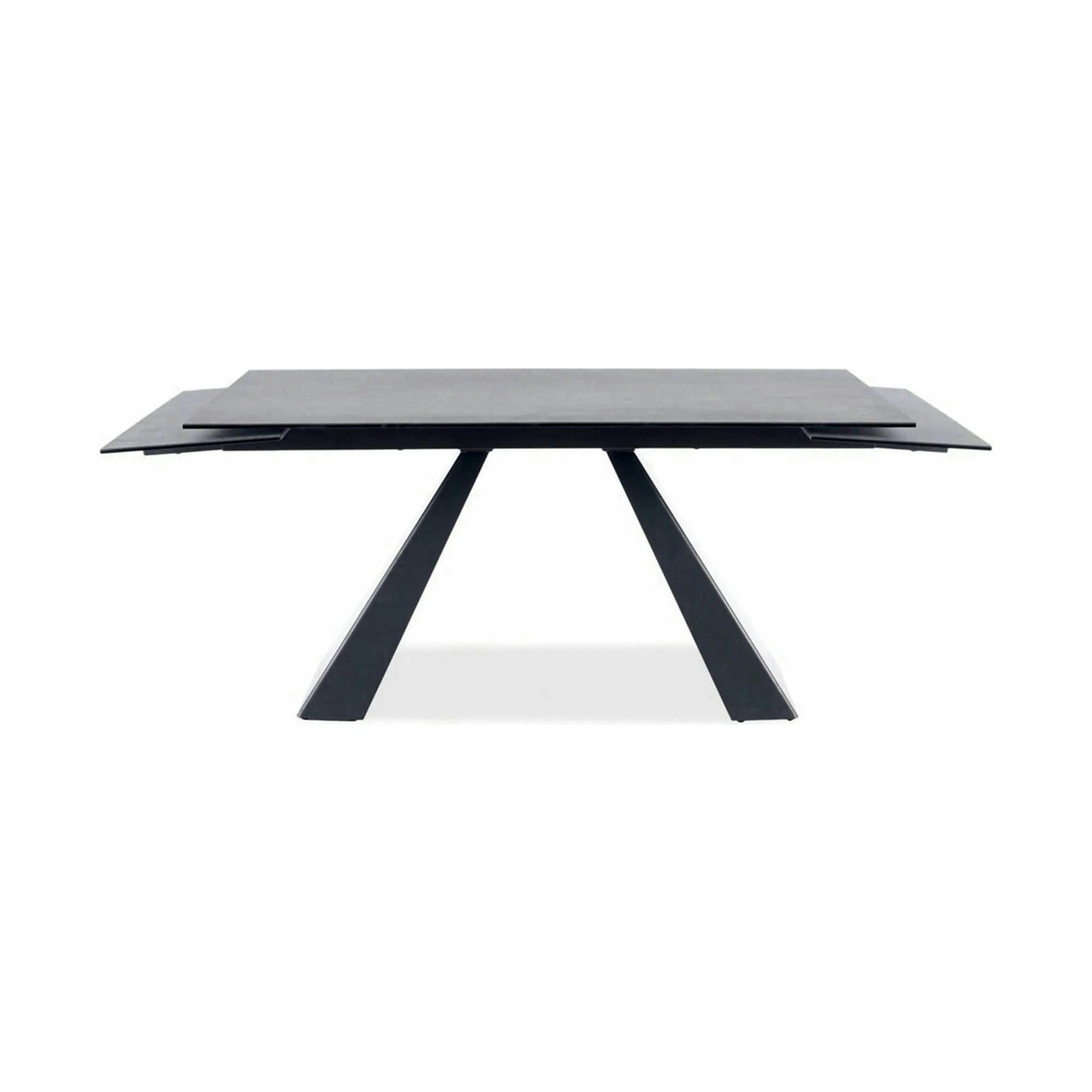 Masa extensibila SALVADORE, gri/negru, sticla securizata/ceramica/metal, 160/240x90x76 cm