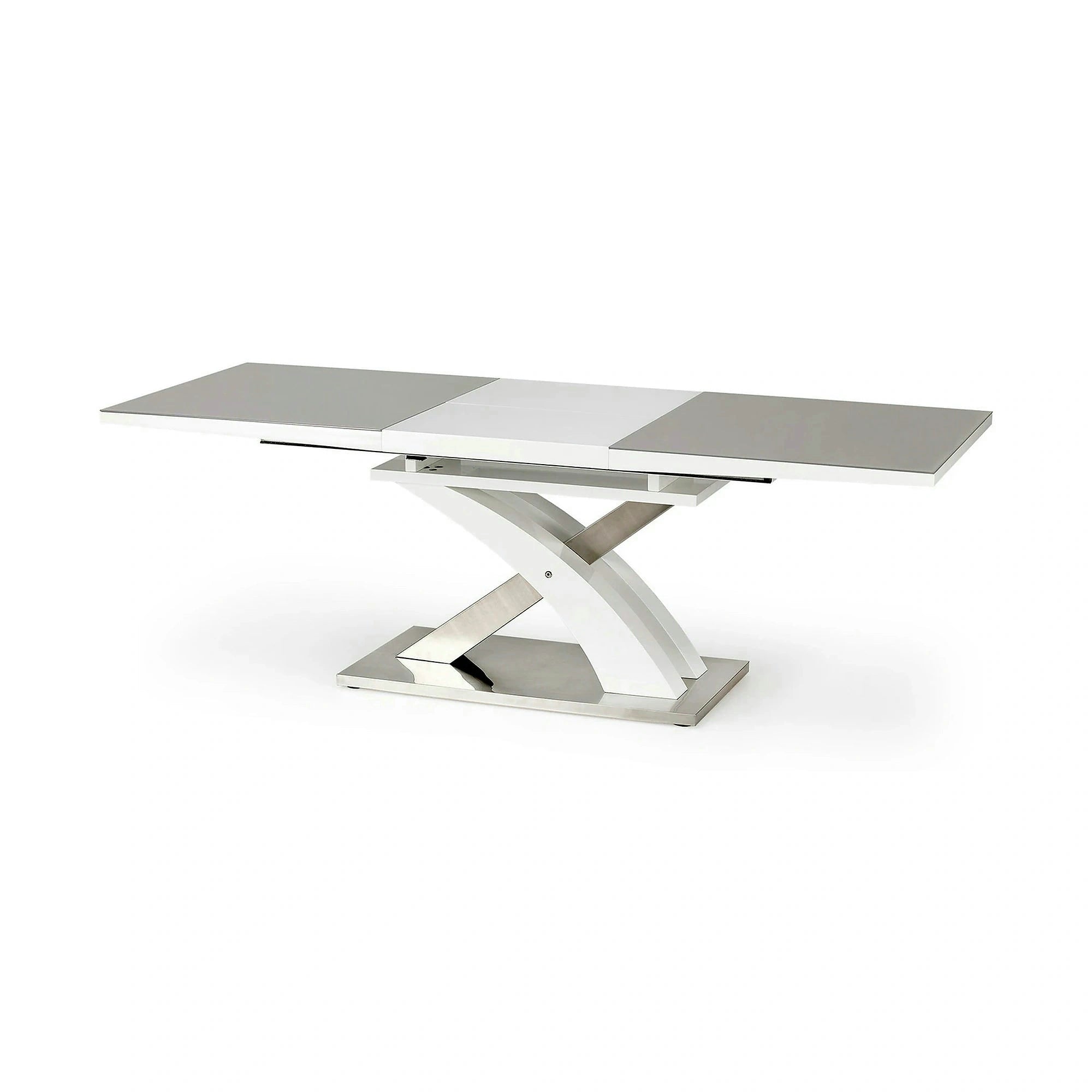 Masa extensibila SANDOR 2, alb/crom, 160/220x90x78 cm