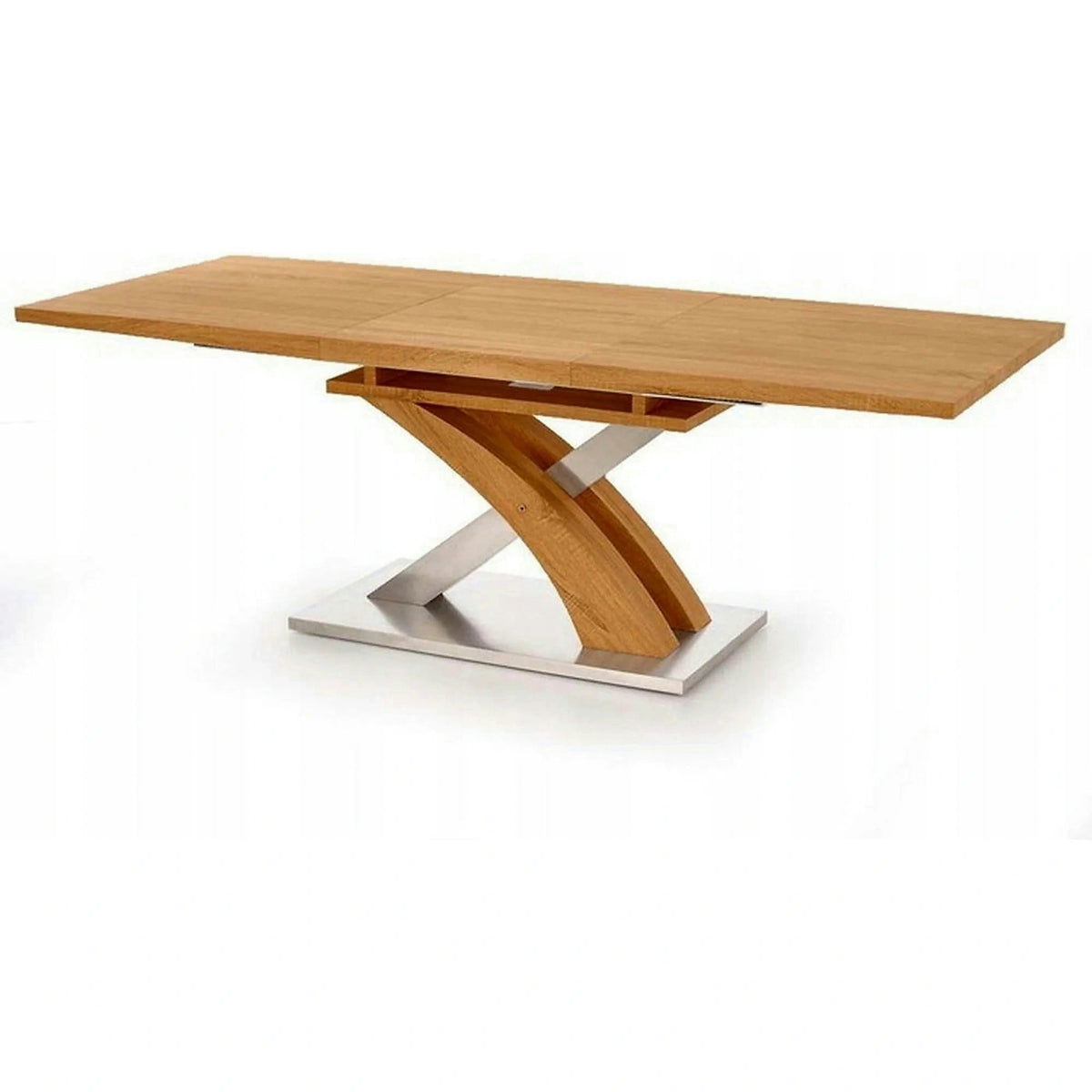 Masa extensibila SANDOR, stejar/crom, 160/220x90x77 cm