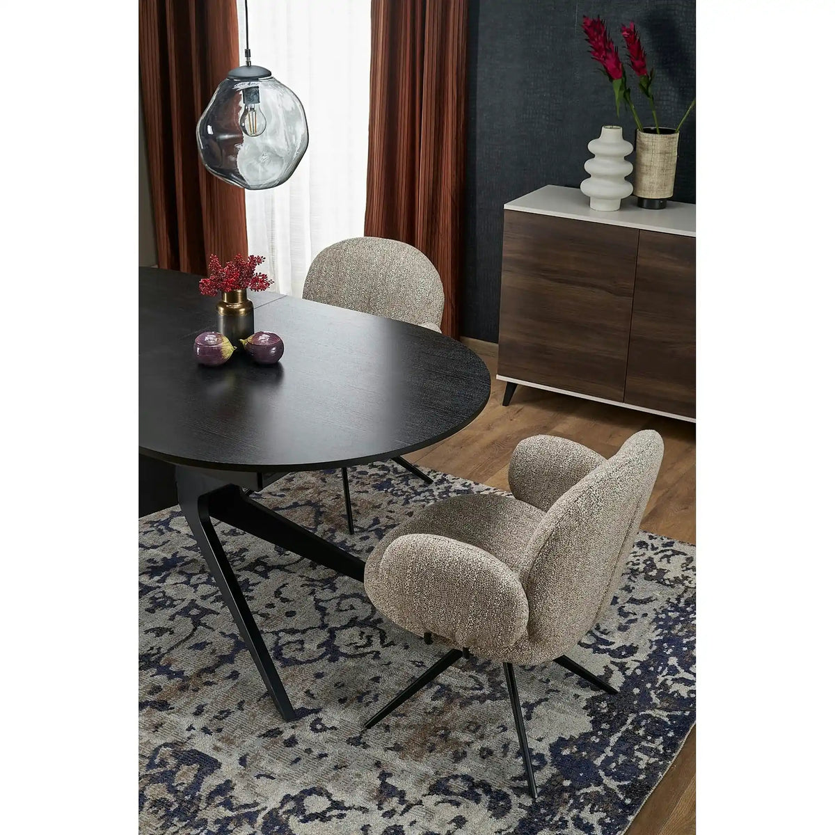 Masa extensibila SANDRO, negru, 180/240x100x76 cm