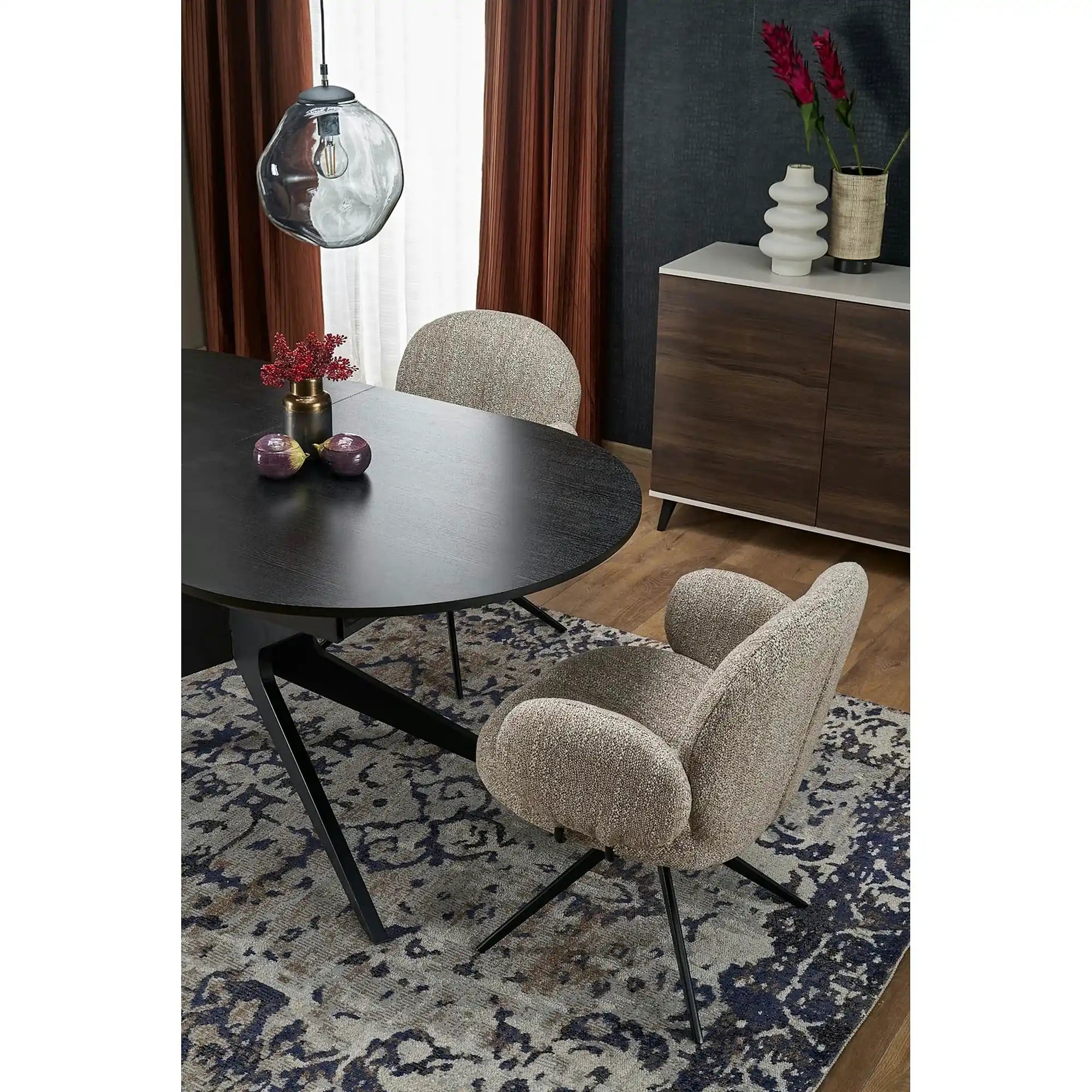 Masa extensibila SANDRO, negru, 180/240x100x76 cm