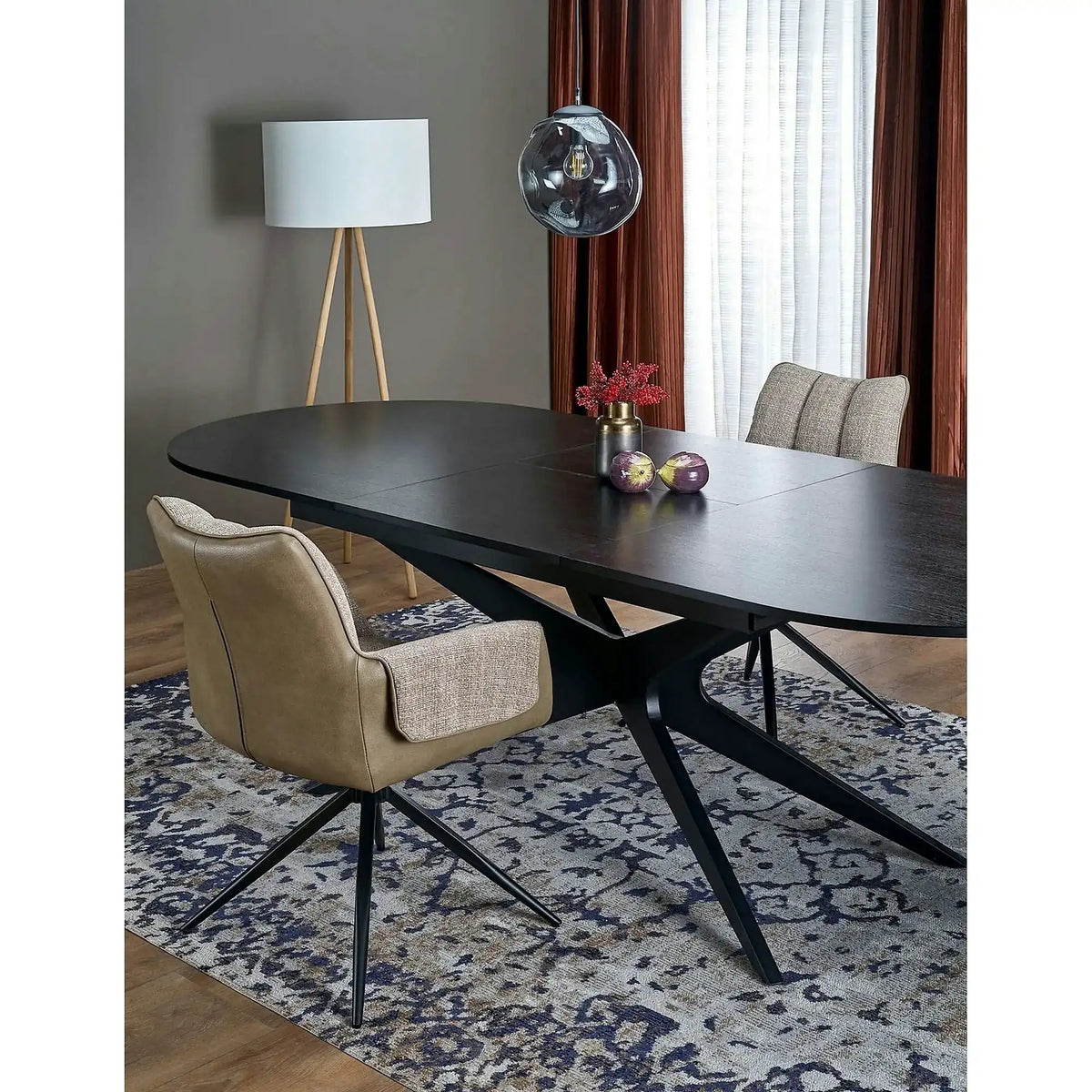 Masa extensibila SANDRO, negru, 180/240x100x76 cm