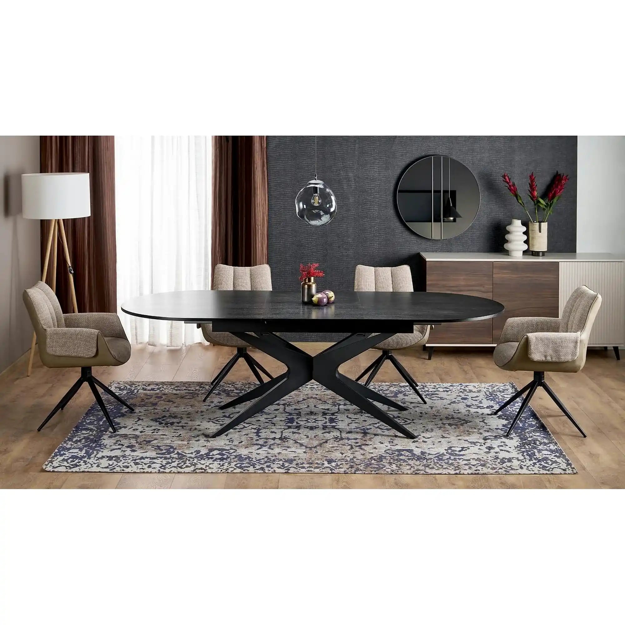 Masa extensibila SANDRO, negru, 180/240x100x76 cm