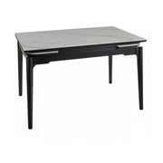 Masa extensibila SENTO, alb cu efect de marmura, ceramica/lemn, 120/180x80x76 cm