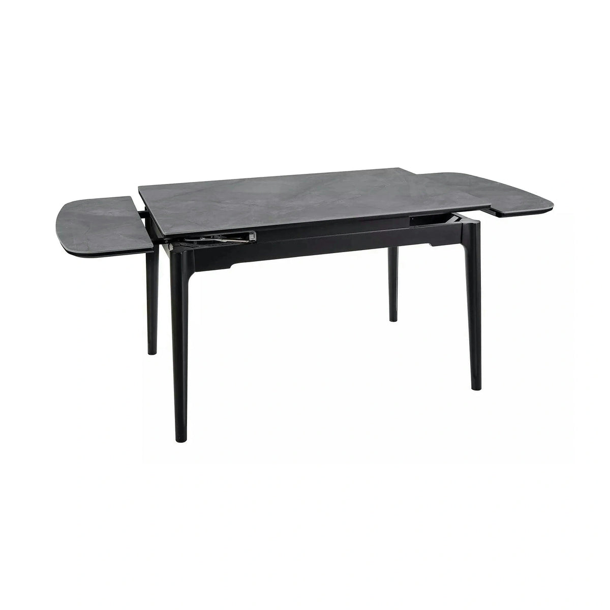 Masa extensibila SENTO, gri cu efect de marmura, ceramica/lemn, 120/180x80x76 cm