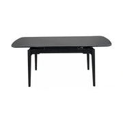 Masa extensibila SENTO, negru mat cu efect de marmura, ceramica/lemn, 120/180x80x76 cm