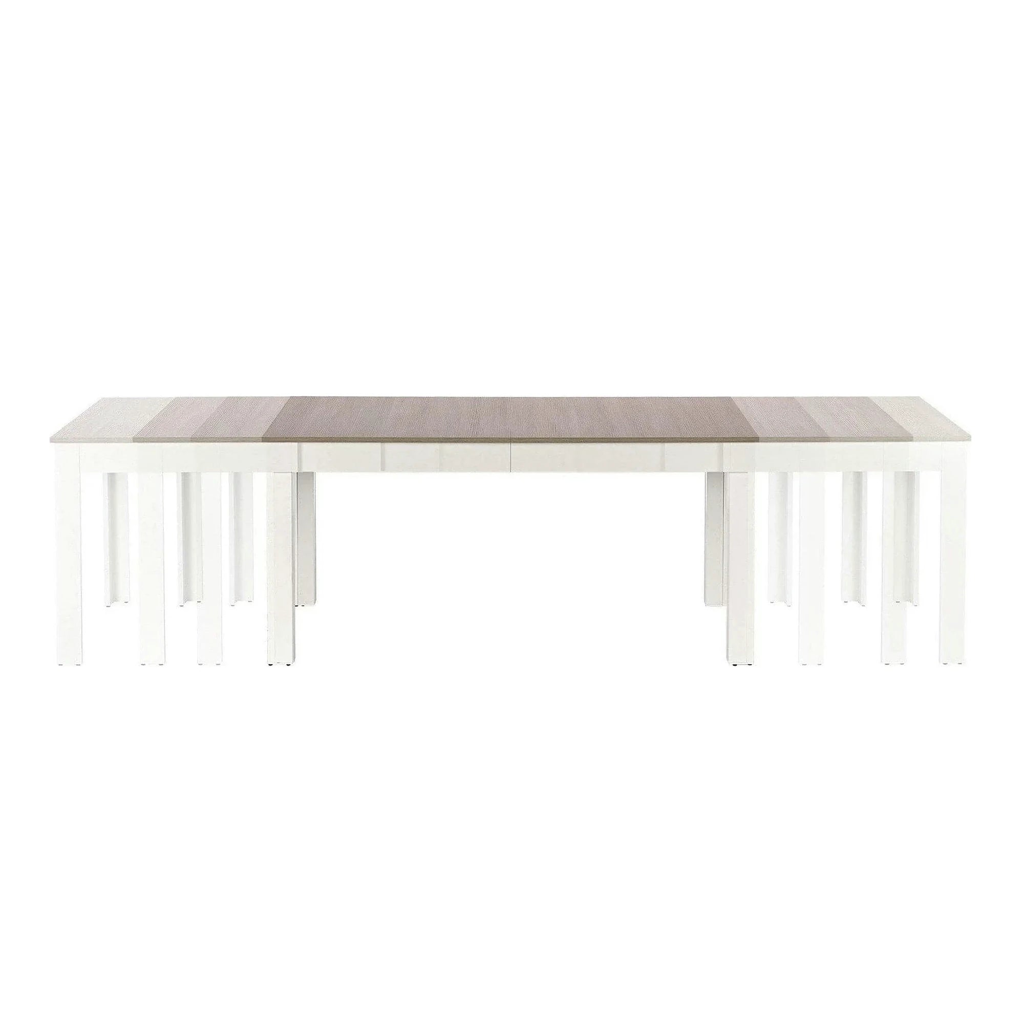 Masa extensibila SEWERYN, stejar/alb, PAL, 160/300x90x76 cm