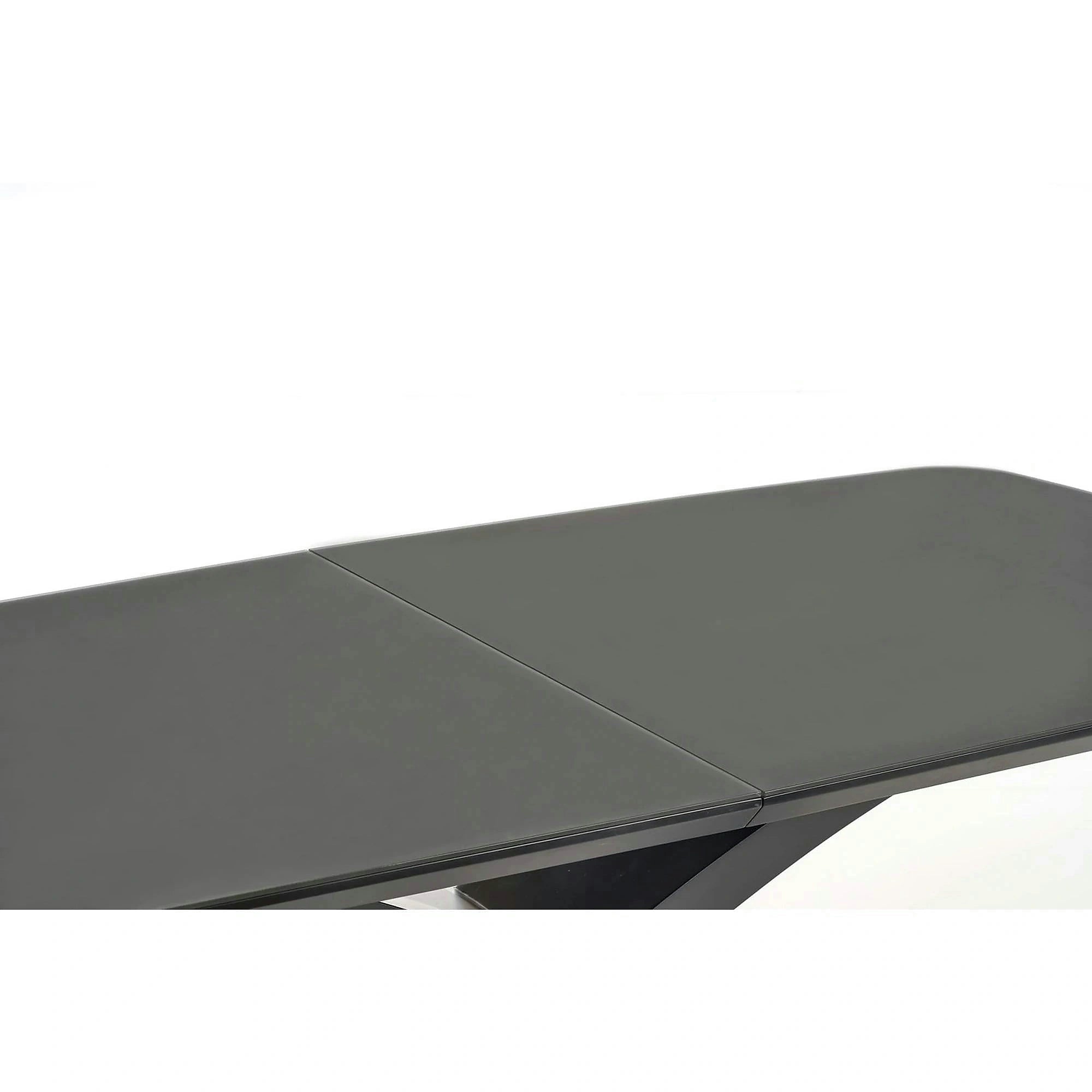 Masa extensibila SILVESTRO, gri inchis/negru, 180/220x89x75 cm