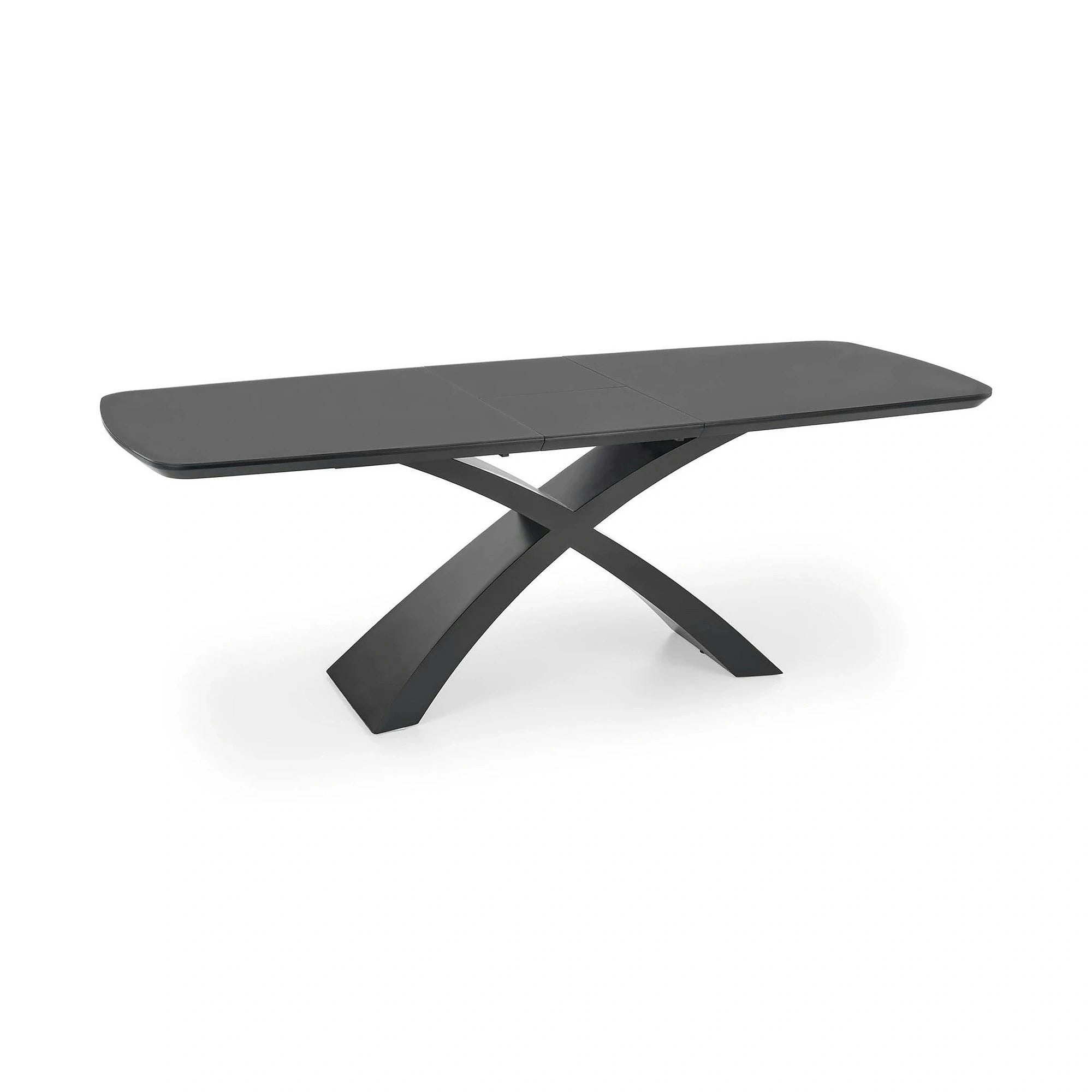 Masa extensibila SILVESTRO, gri inchis/negru, 180/220x89x75 cm