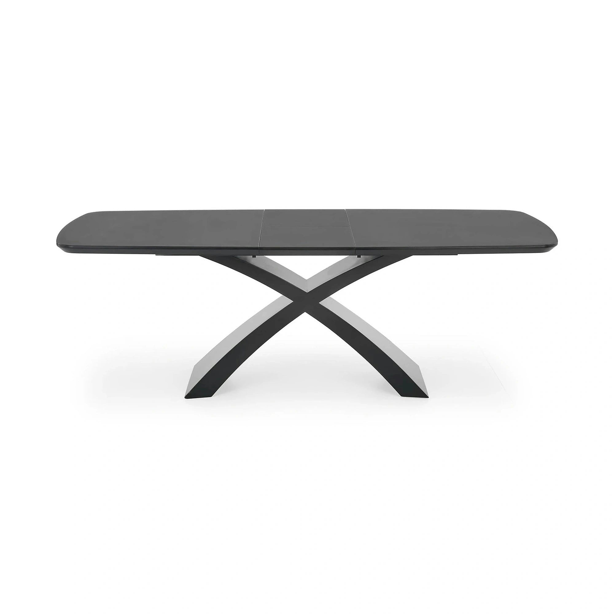 Masa extensibila SILVESTRO, gri inchis/negru, 180/220x89x75 cm