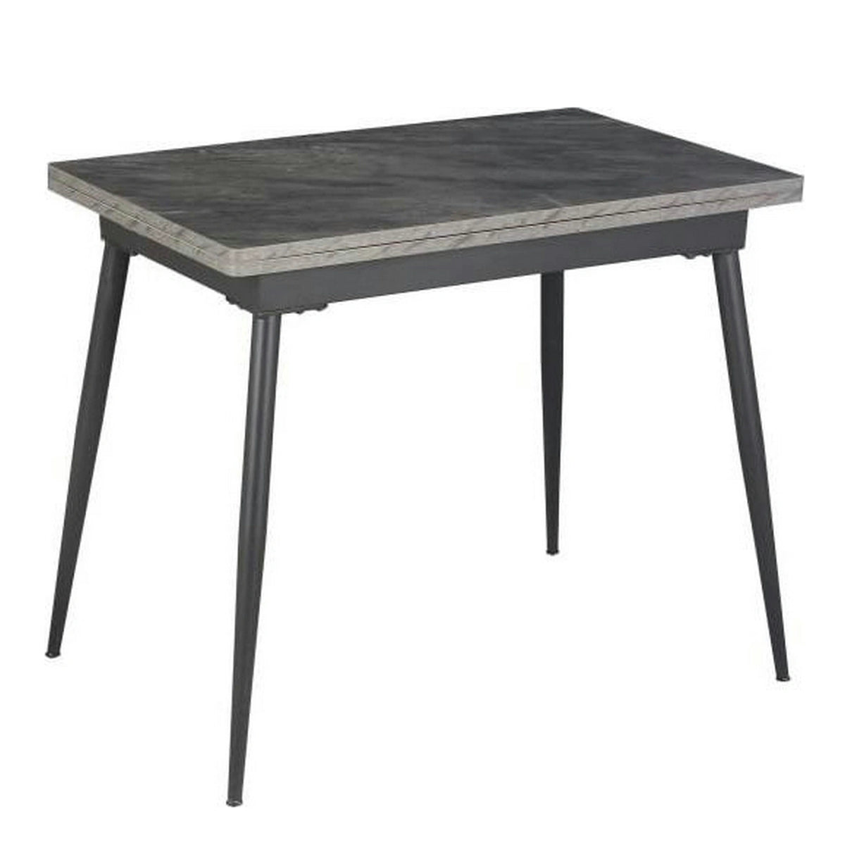 Masa extensibila SMART, gri cu efect de marmura/negru, 60/120x93x77 cm