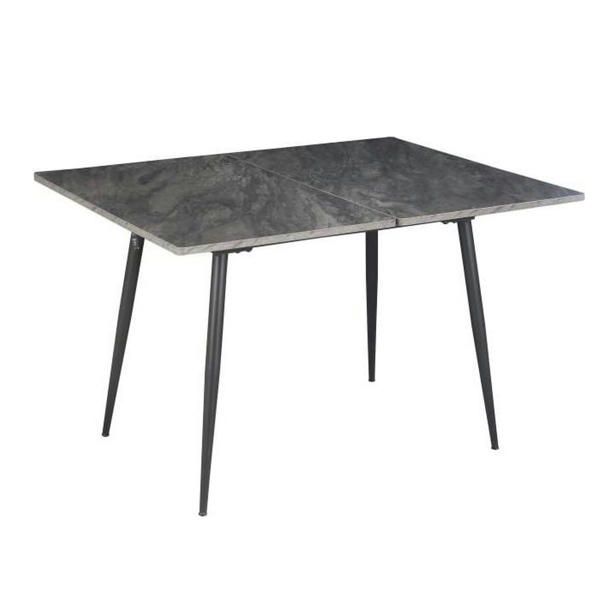 Masa extensibila SMART, gri cu efect de marmura/negru, 60/120x93x77 cm