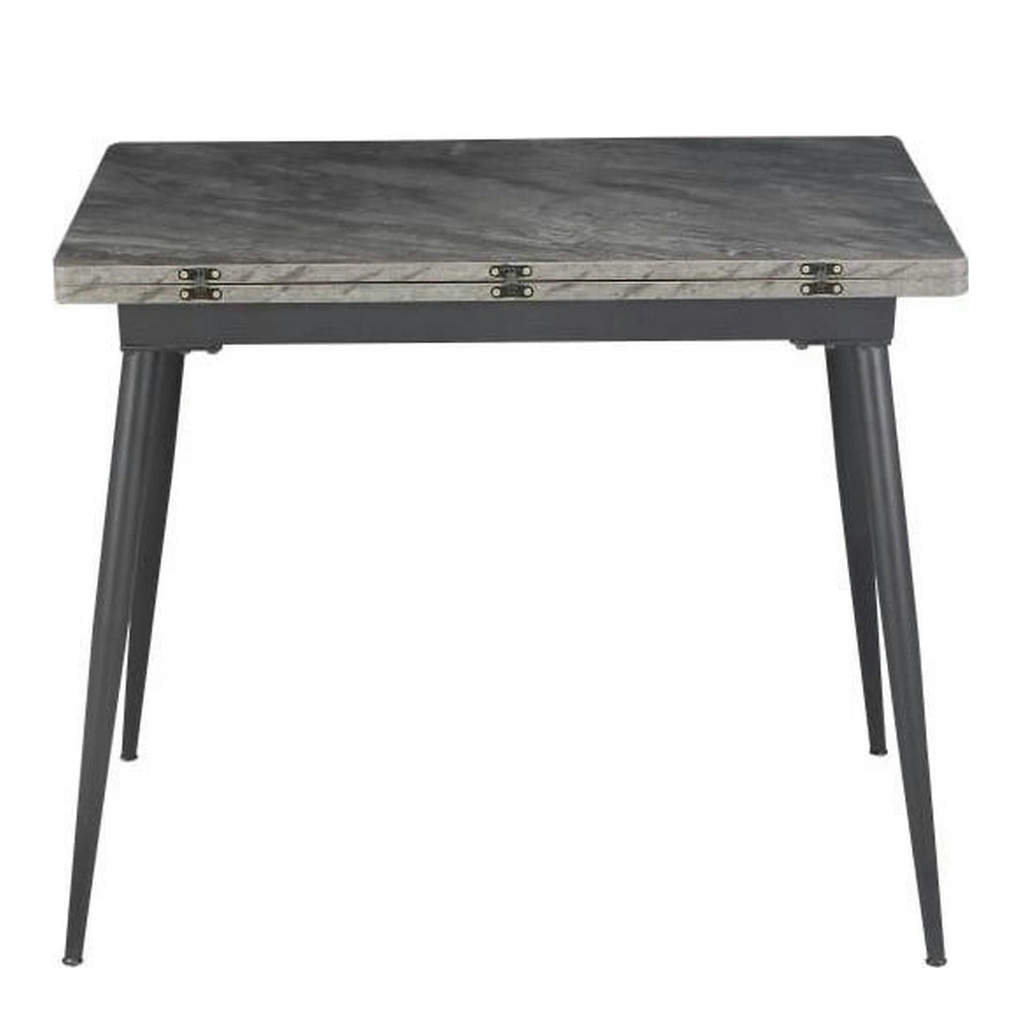 Masa extensibila SMART, gri cu efect de marmura/negru, 60/120x93x77 cm
