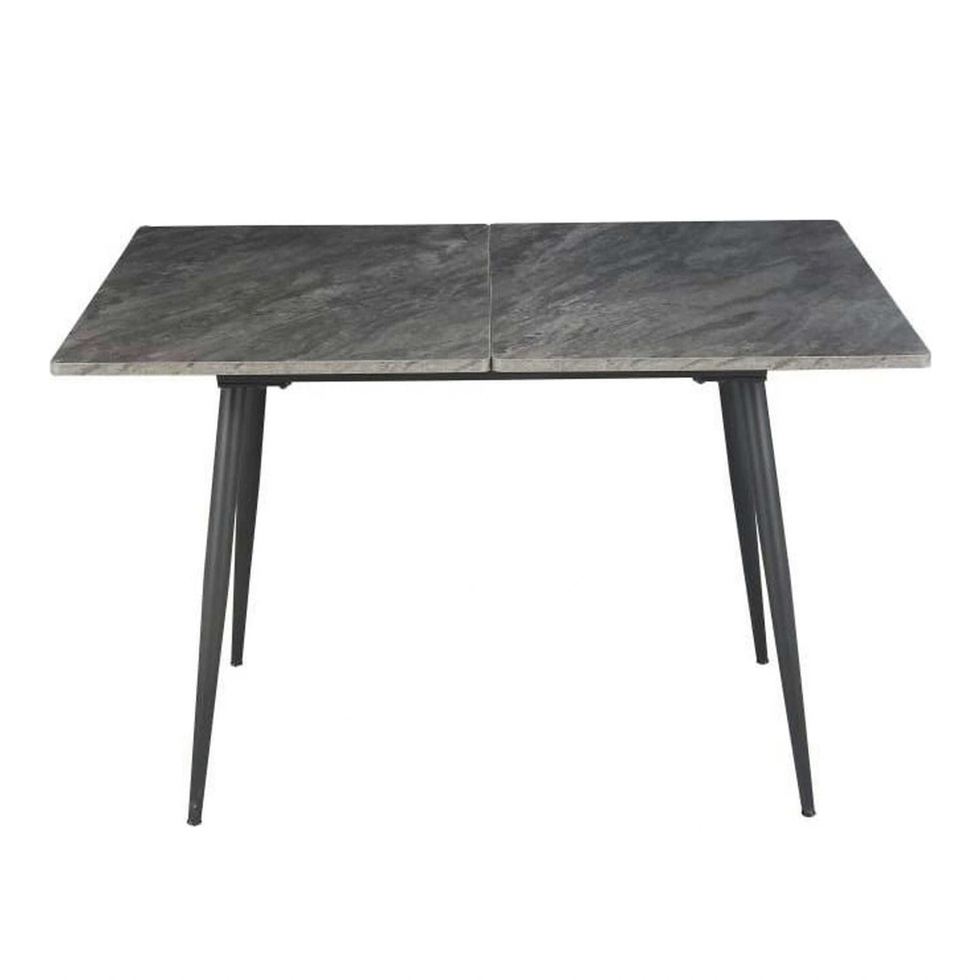 Masa extensibila SMART, gri cu efect de marmura/negru, 60/120x93x77 cm