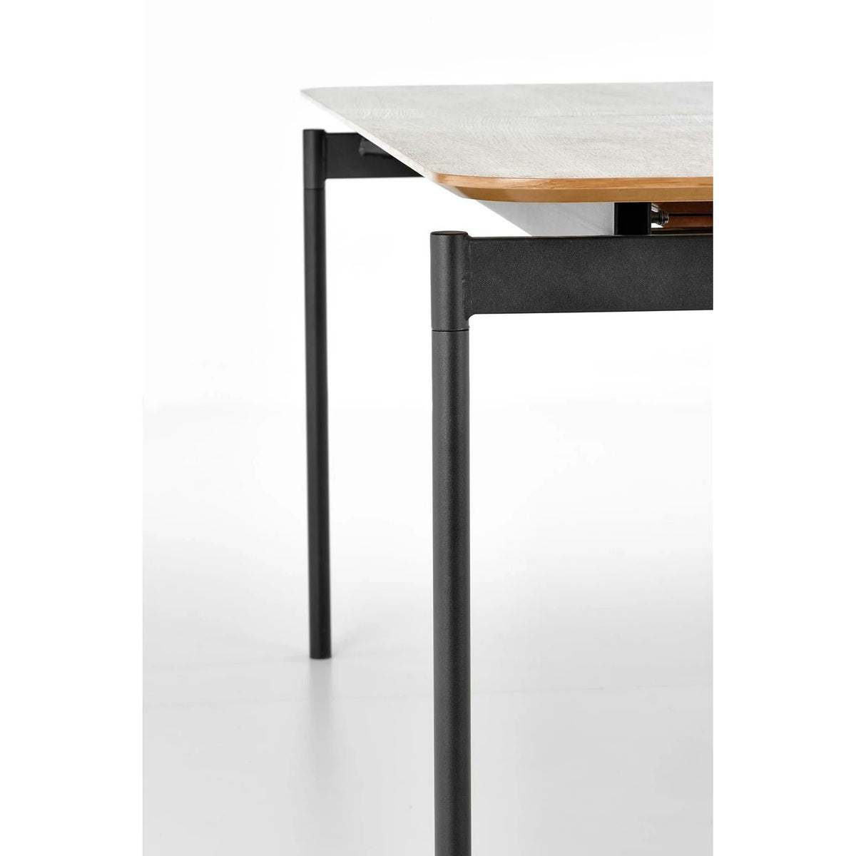 Masa extensibila SMART, stejar/negru, furnir/metal, 170/250x100x76 cm