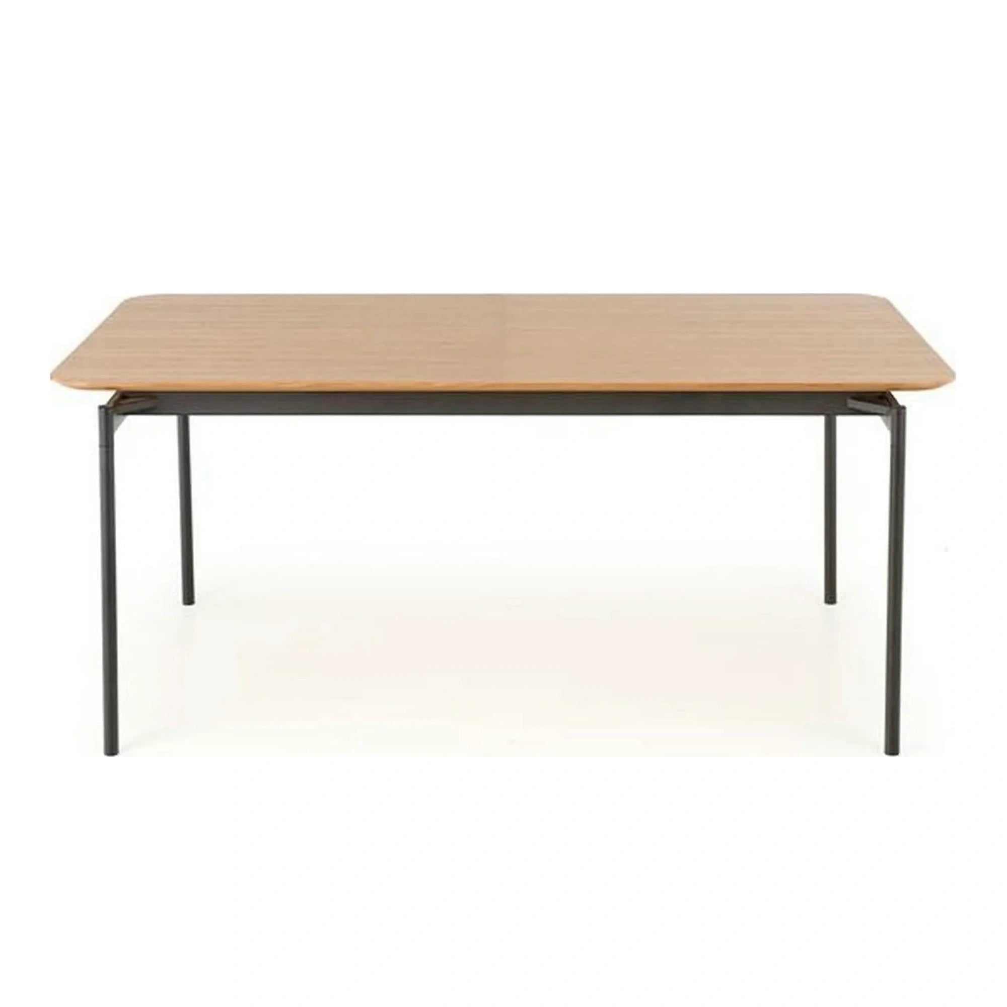 Masa extensibila SMART, stejar/negru, furnir/metal, 170/250x100x76 cm